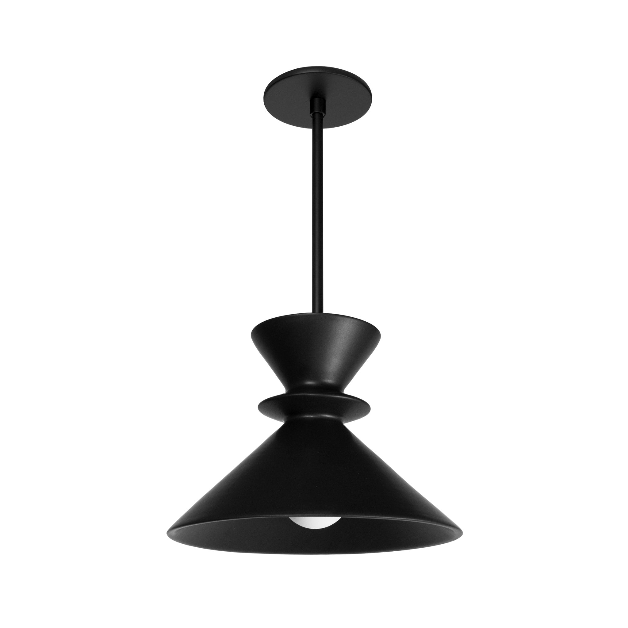 Sophie Rod Pendant shown in Satin Black Glaze ceramic with Matte Black