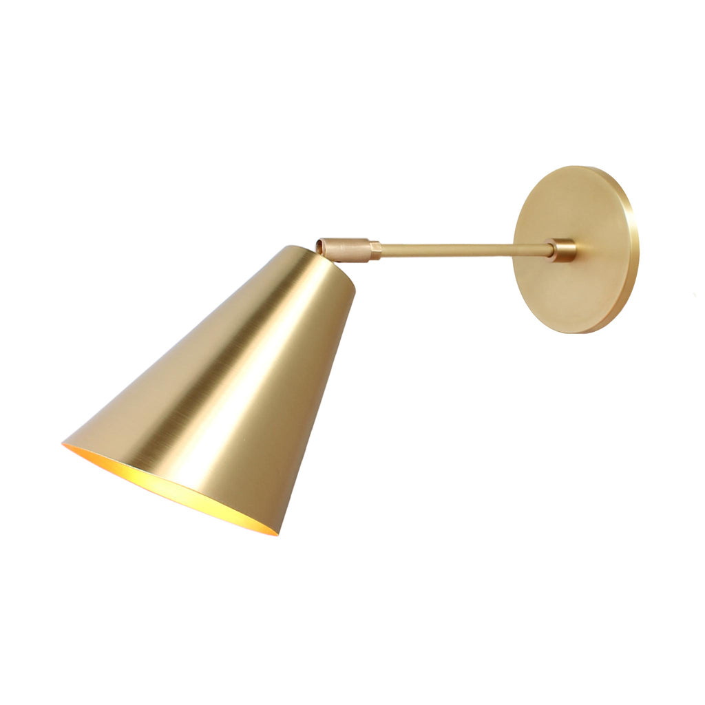 Tilt Cone shown in Brass finish with 6" arm. 