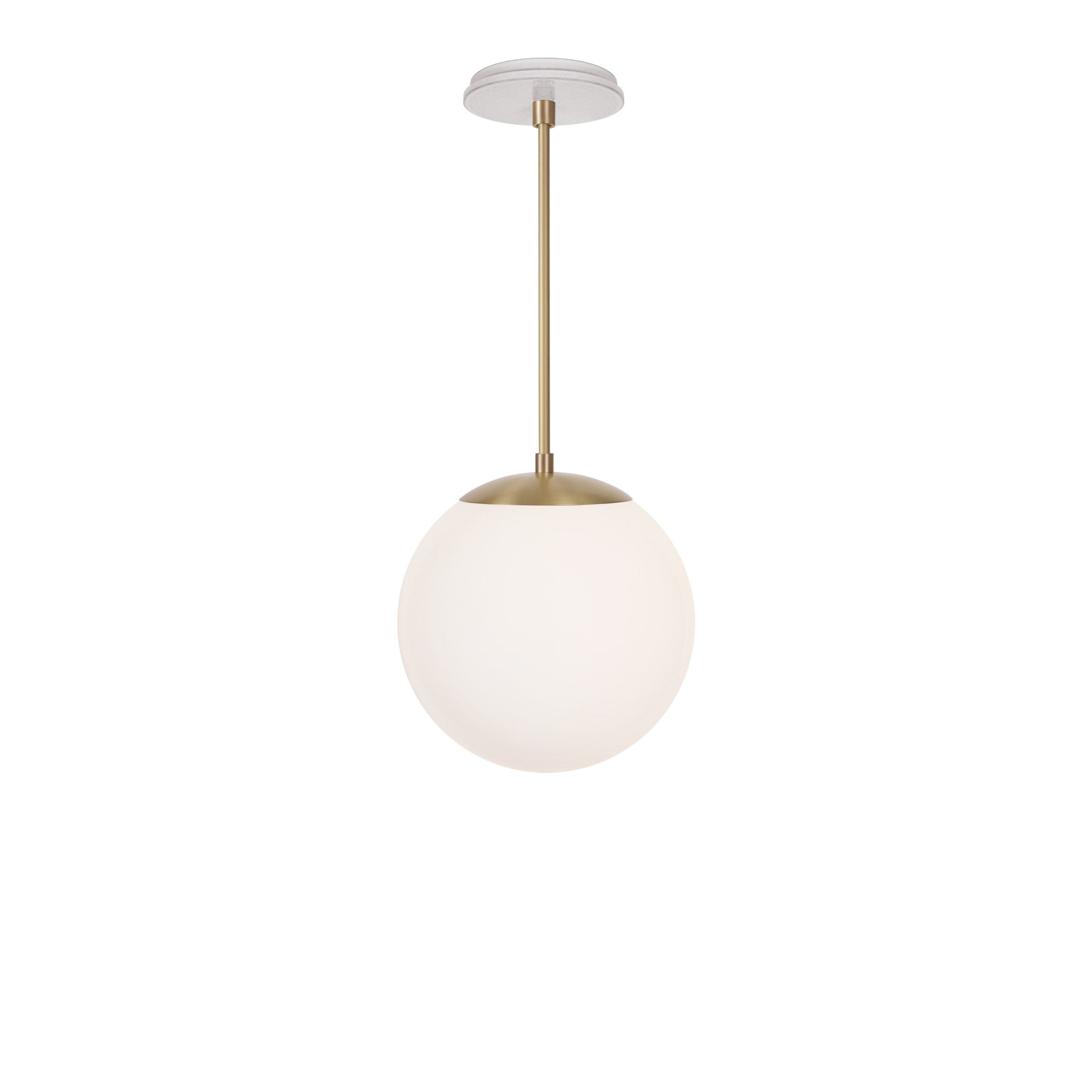 Alto Rod 10” Opal shown in Brass with a Brownstone White Star Ceramic Canopy