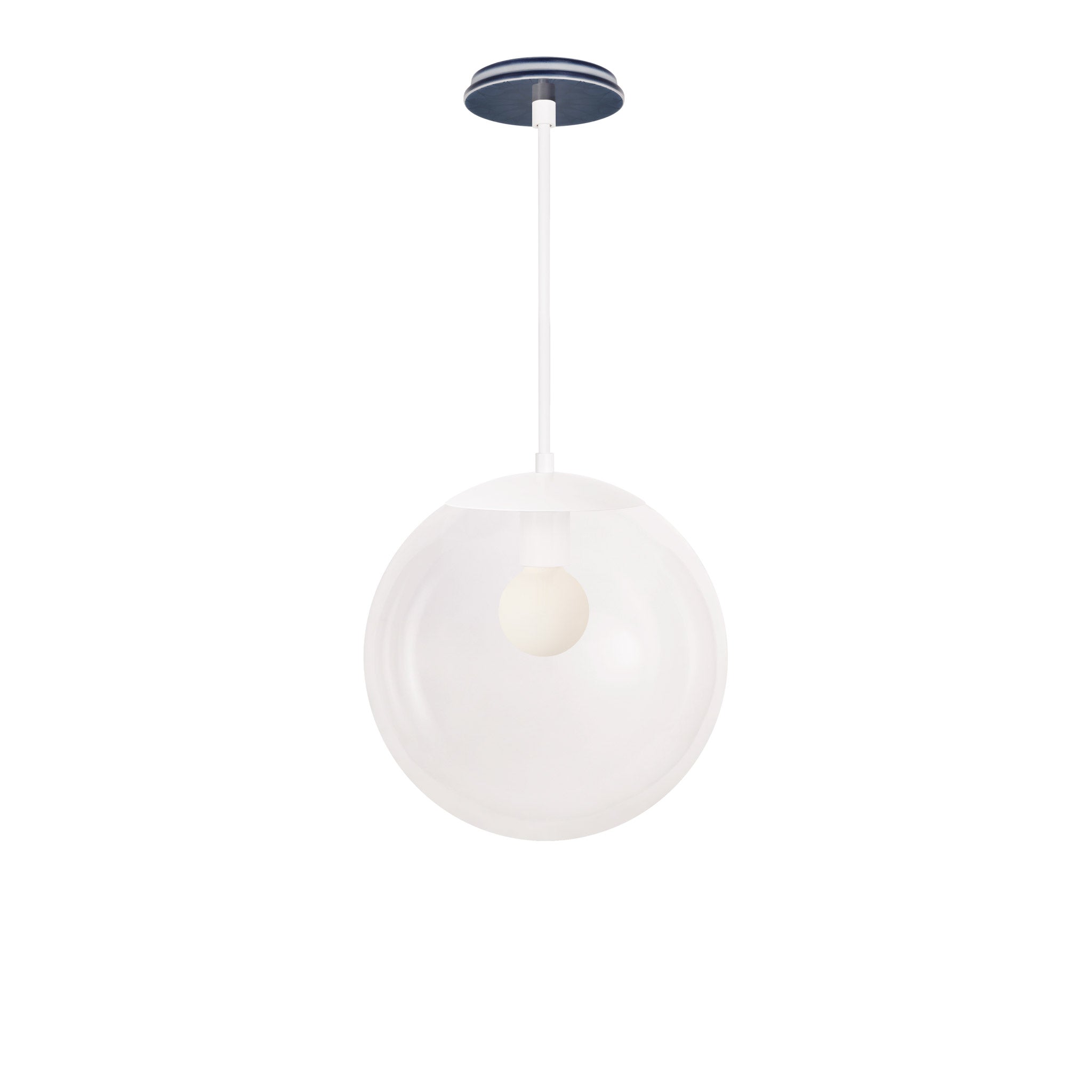 Alto Rod 12” Clear shown in White with an Indigo Blue Star Ceramic Canopy