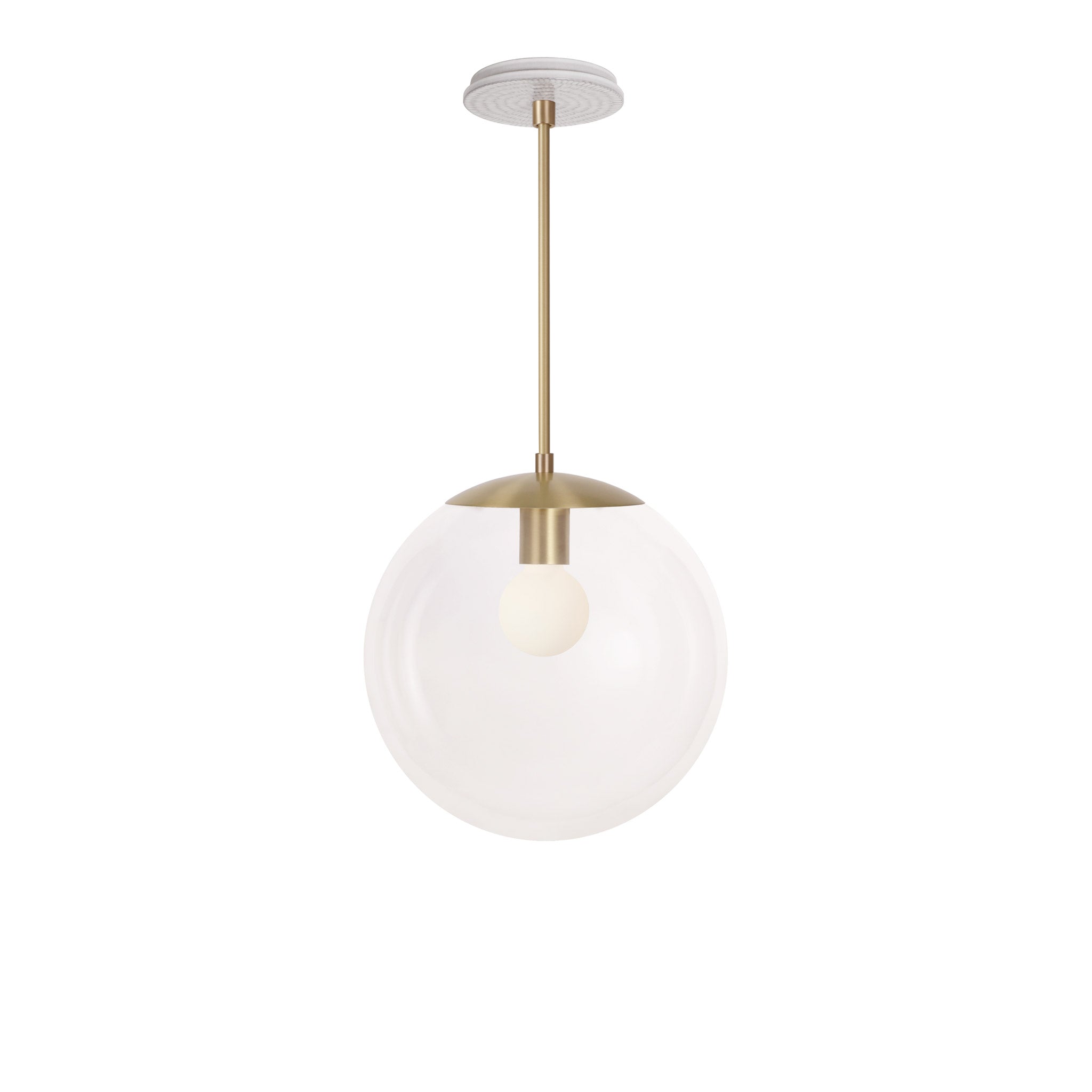 Alto Rod 12” Clear shown in Brass with a Brownstone White Sunflower Ceramic Canopy