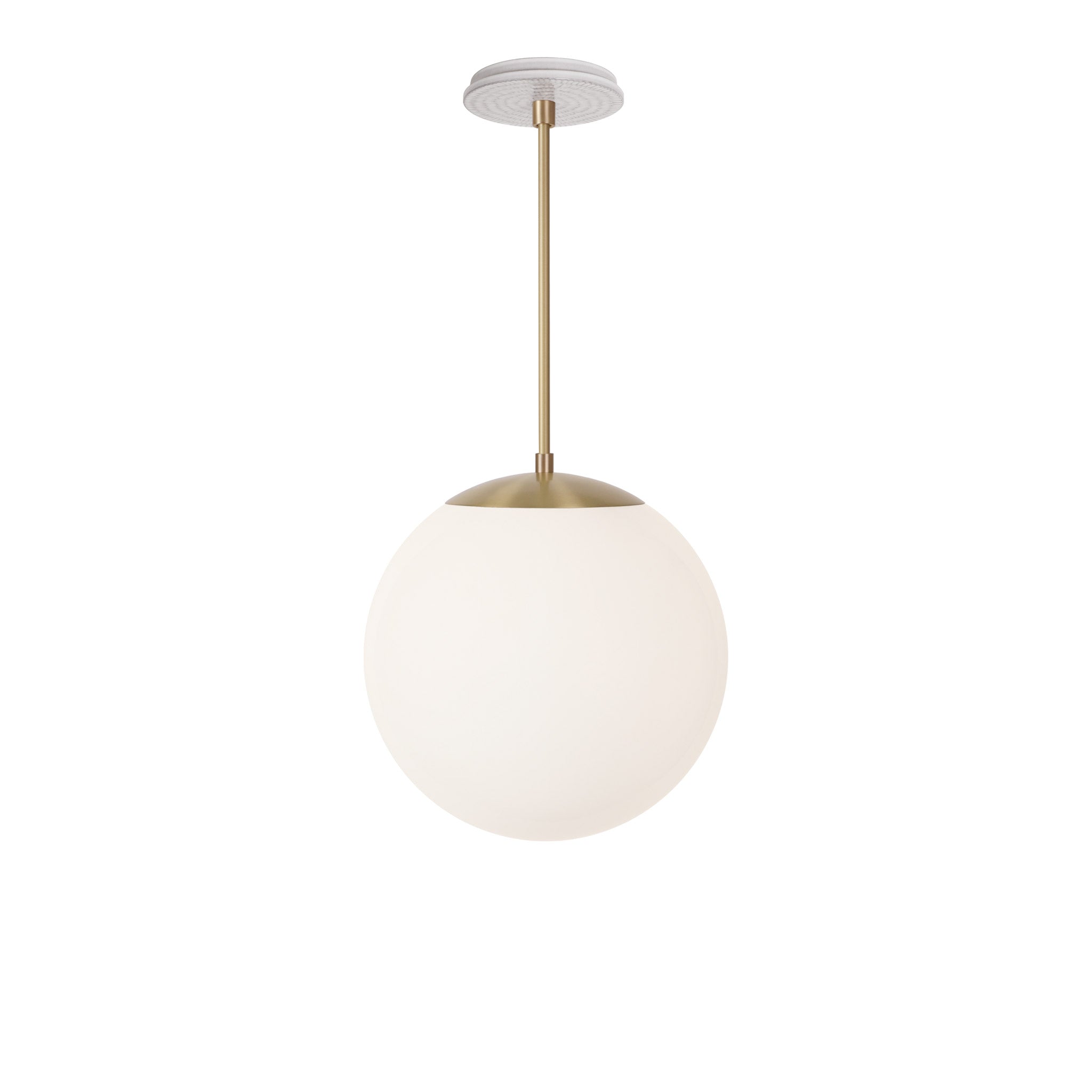 Alto Rod 12” Opal shown in Brass with a Brownstone White Sunflower Ceramic Canopy