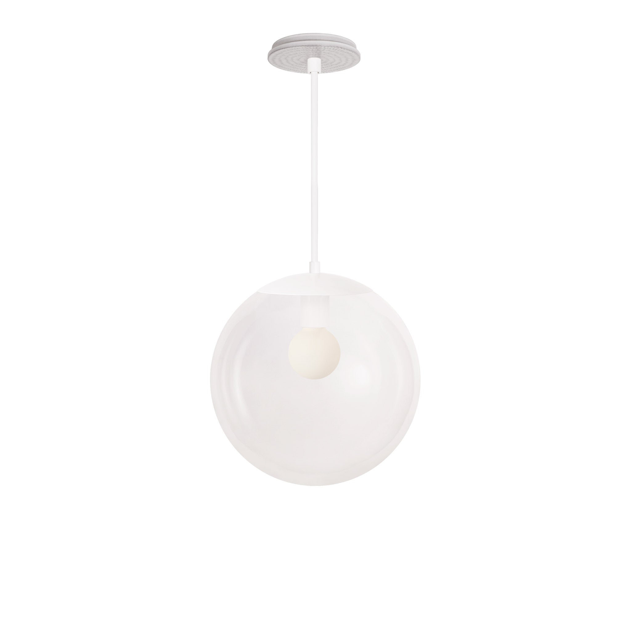 Alto Rod 12” Clear shown in White with a Brownstone White Sunflower Ceramic Canopy