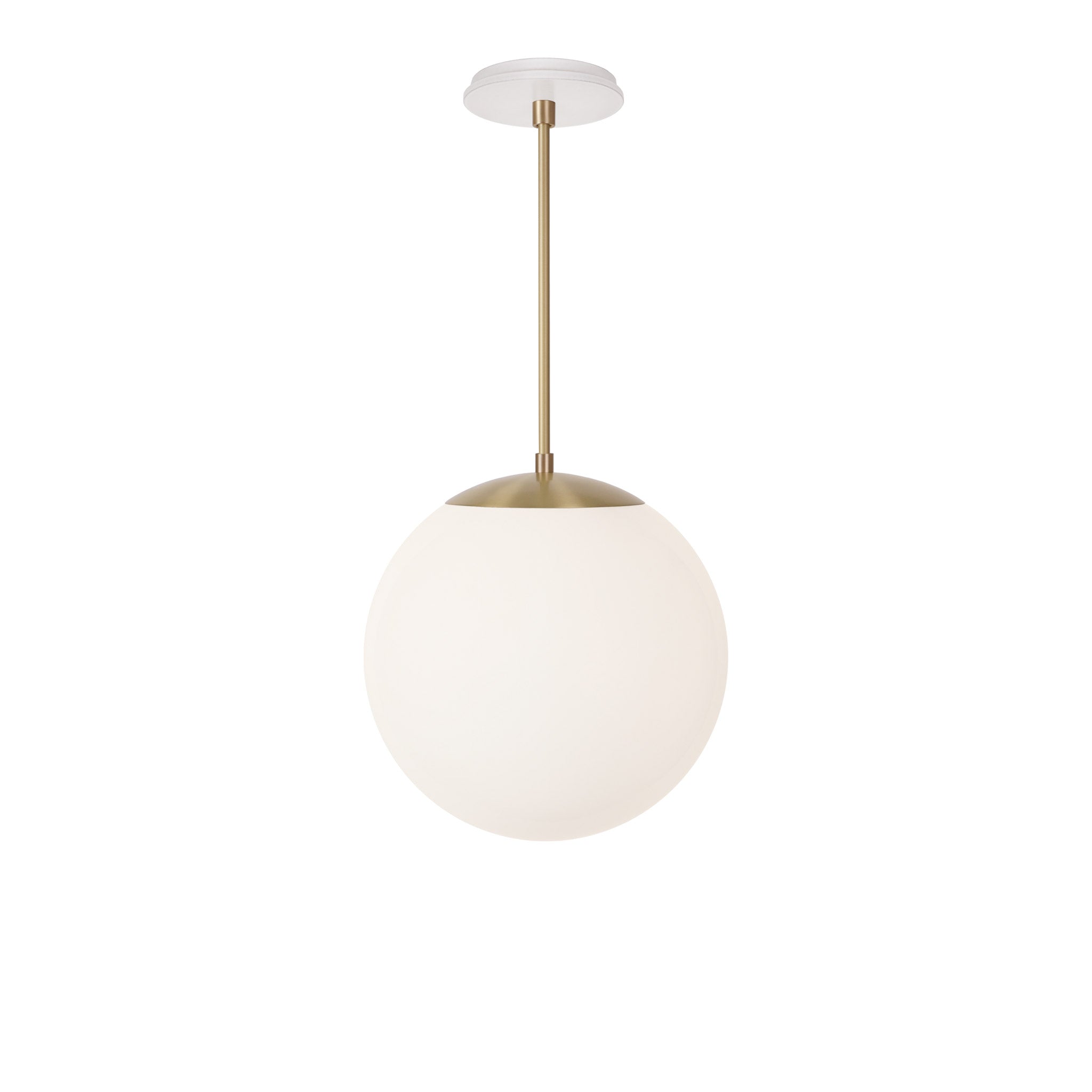 Alto Rod 12” Opal shown in Brass with a Brownstone White Swift Ceramic Canopy