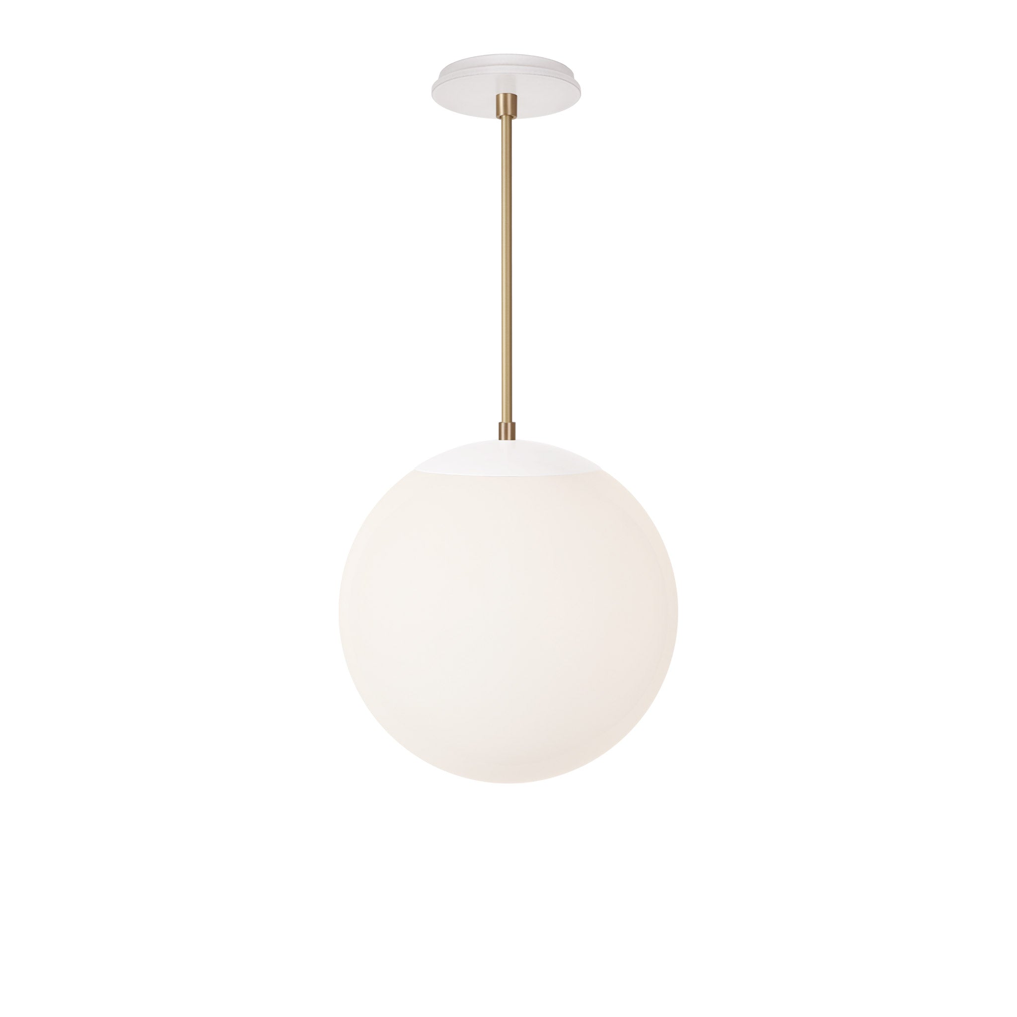 Alto Rod 12” Opal shown in White with Brass and a Brownstone White Swift Ceramic Canopy