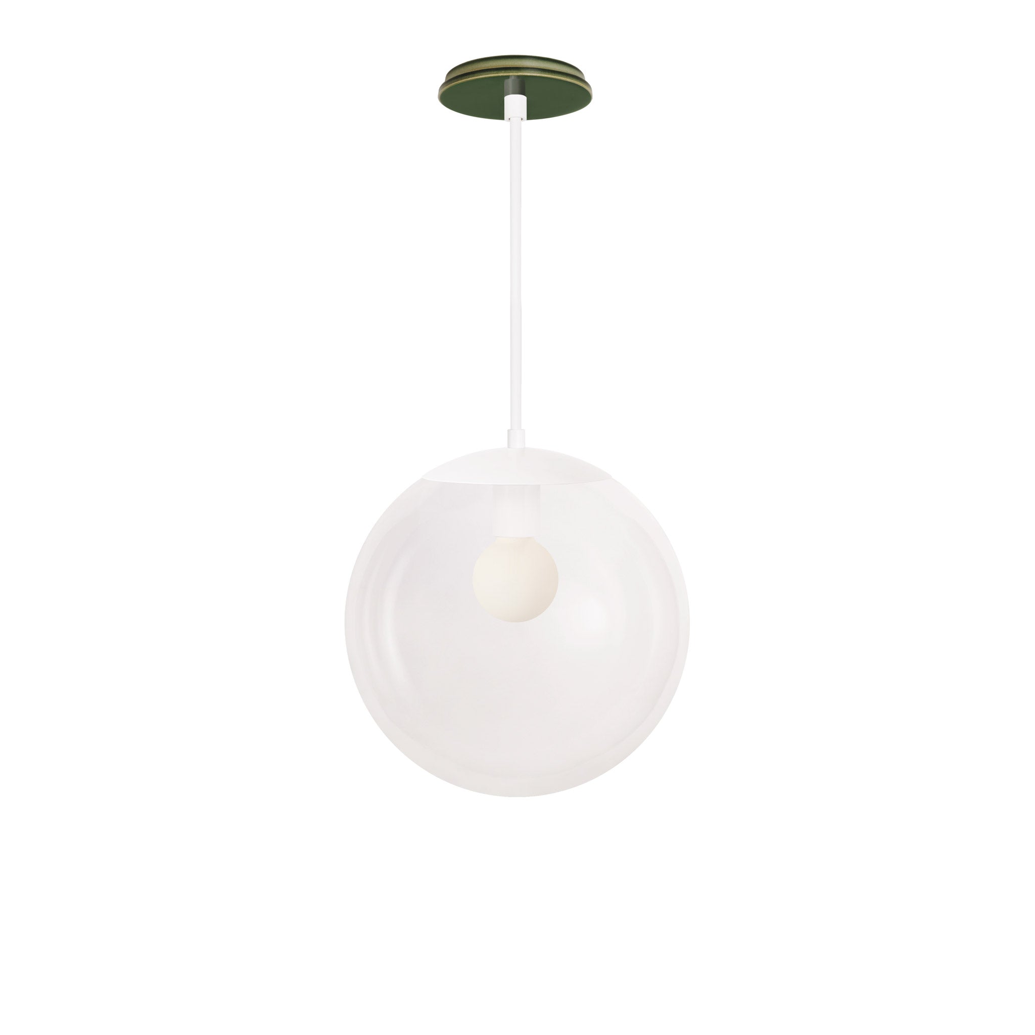 Alto Rod 12” Clear shown in White with a Forest Green Swift Ceramic Canopy