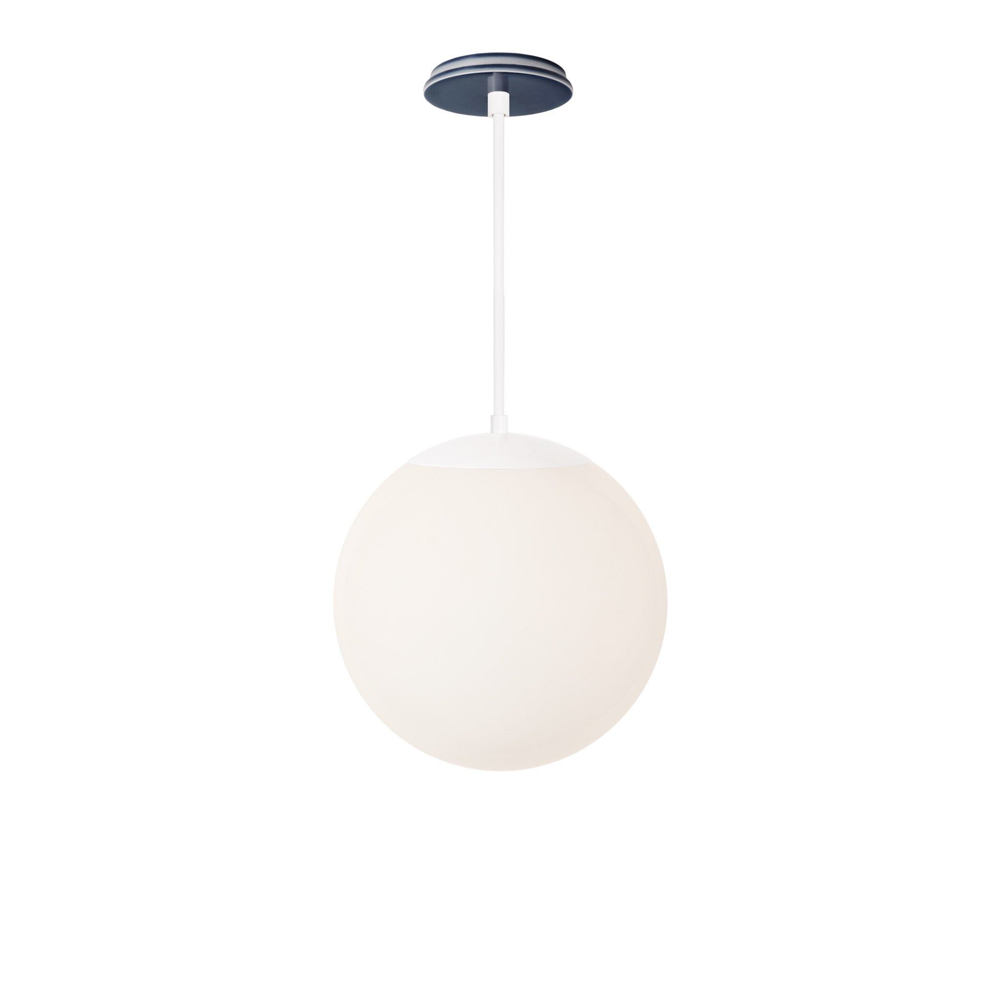 Alto Rod 12” Opal shown in White with an Indigo Blue Swift Ceramic Canopy