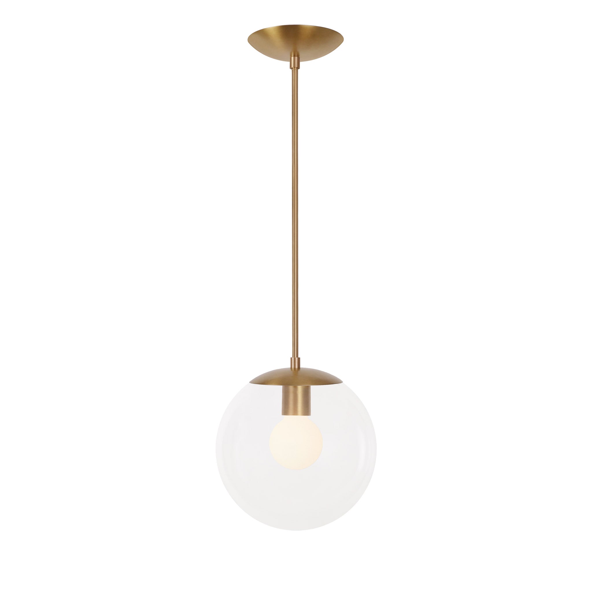 Alto Rod 10” Clear shown in Heirloom Brass