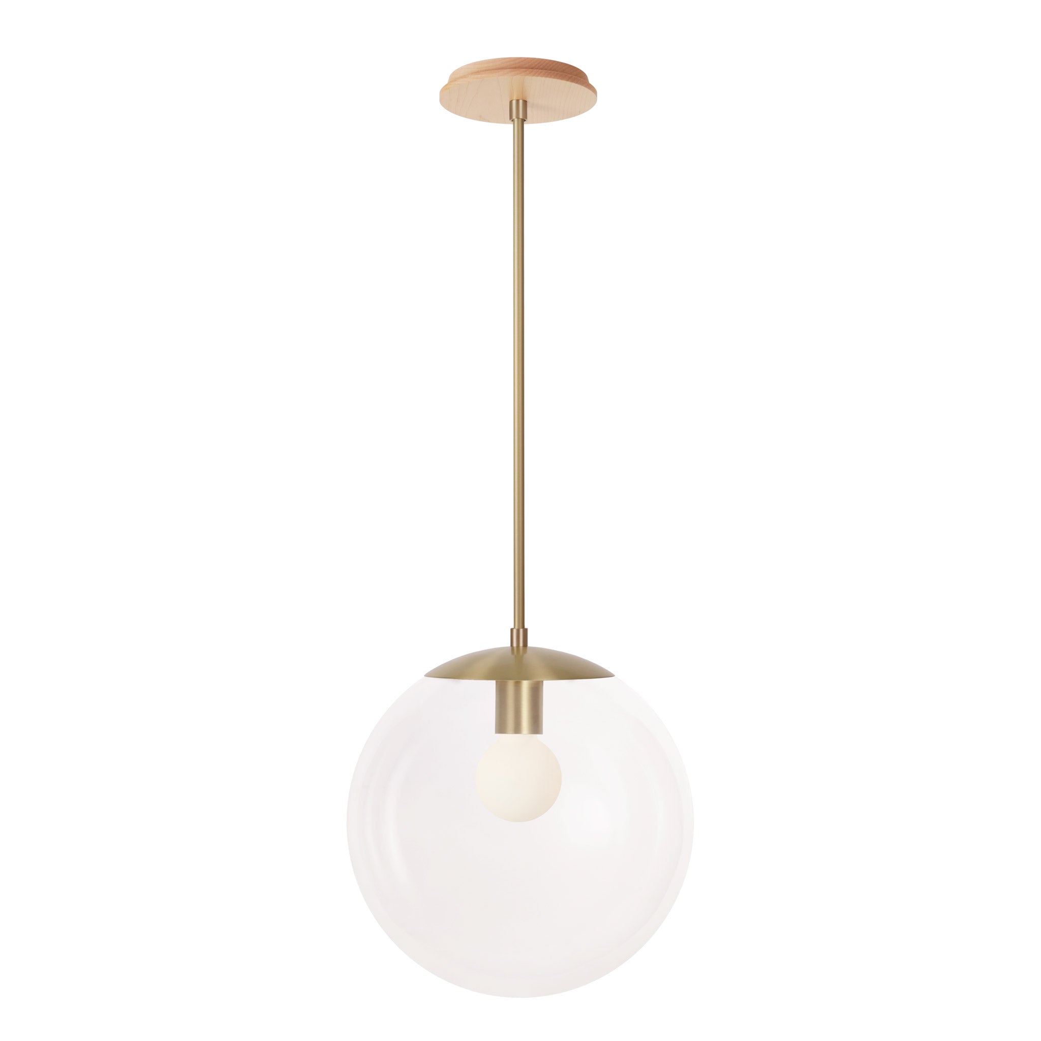 Alto Rod 12” Clear shown in Brass with a Maple Wood Canopy