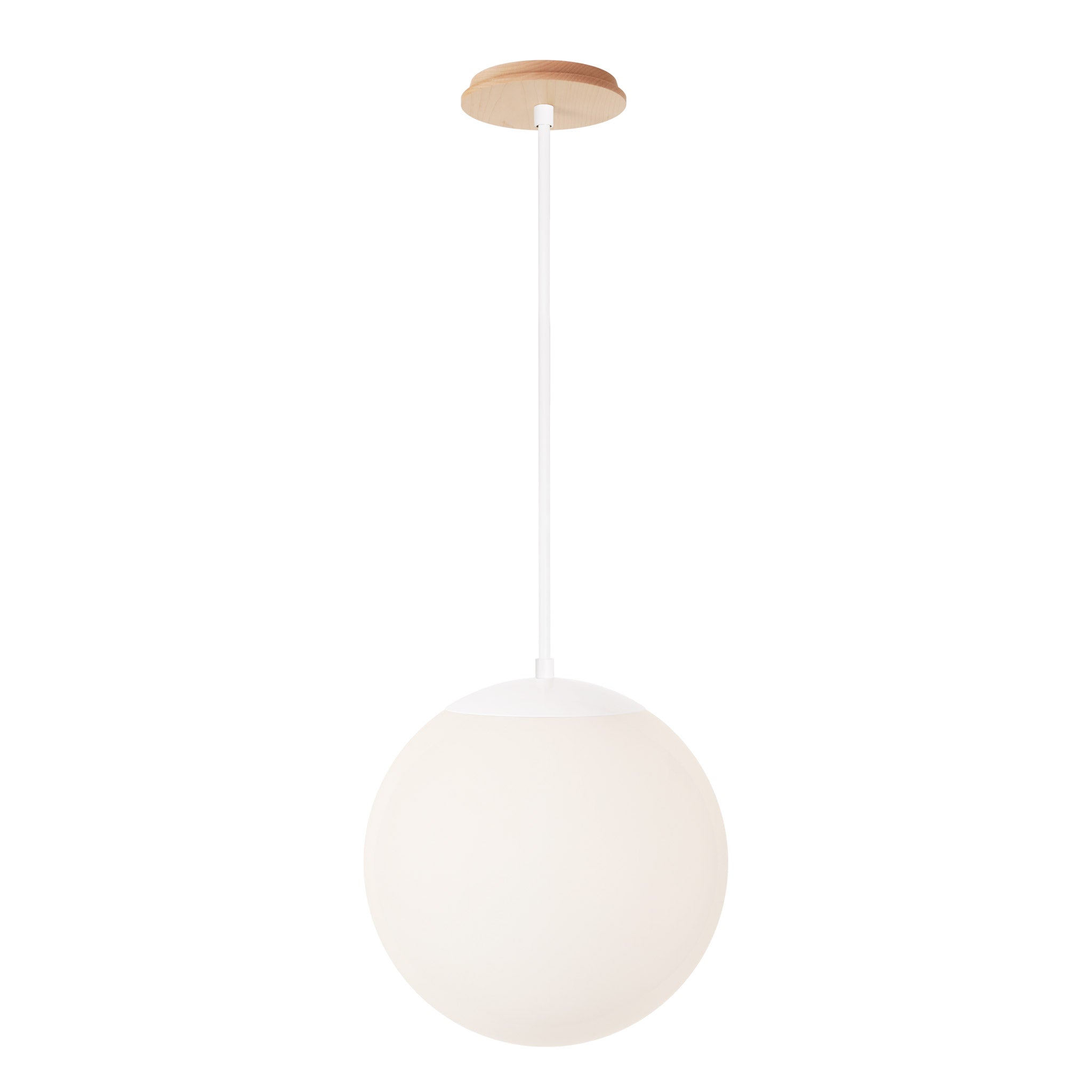 Alto Rod 12” Opal shown in White with a Maple Wood Canopy