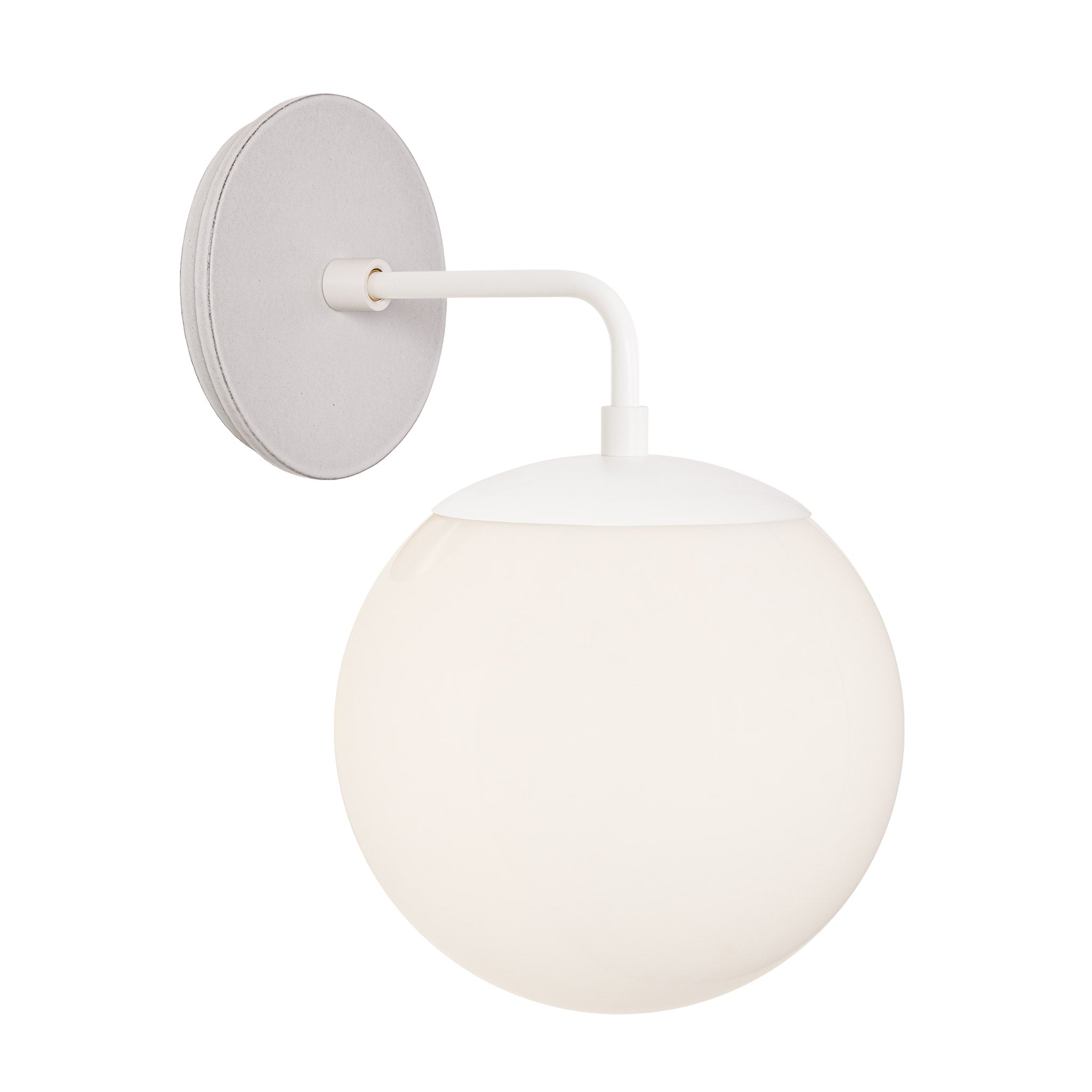 Alto Sconce 8” shown in White with a Brownstone White Swift Ceramic Canopy