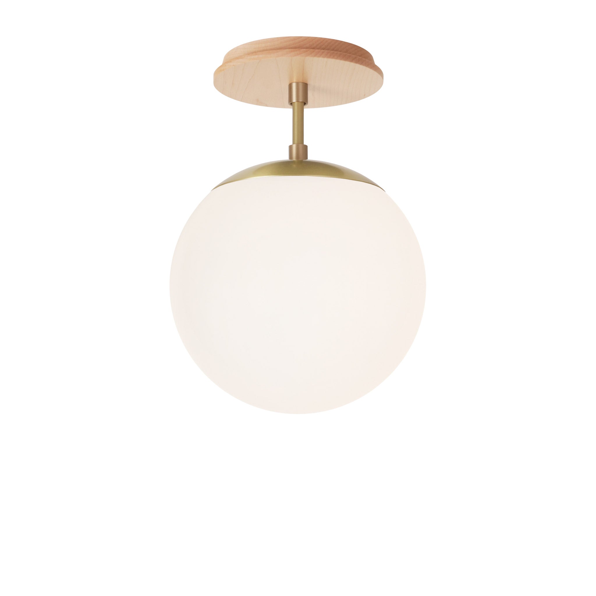 Alto Surface 8" shown in Brass with a Maple Wood Canopy