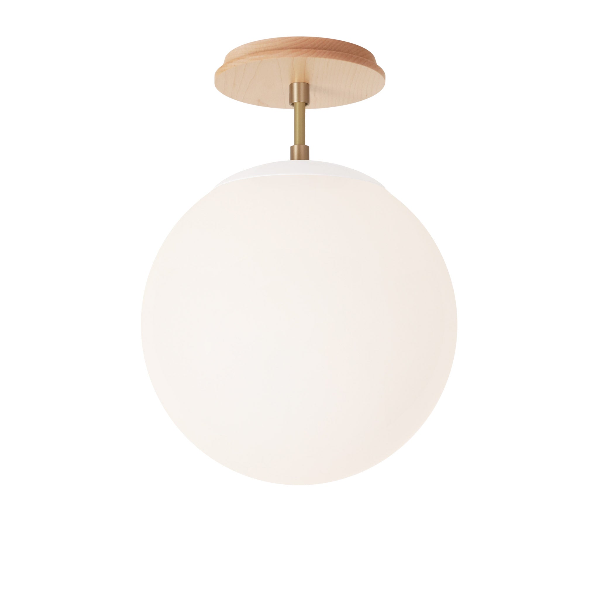 Alto Surface 10” shown in White with Brass and a Maple Wood Canopy