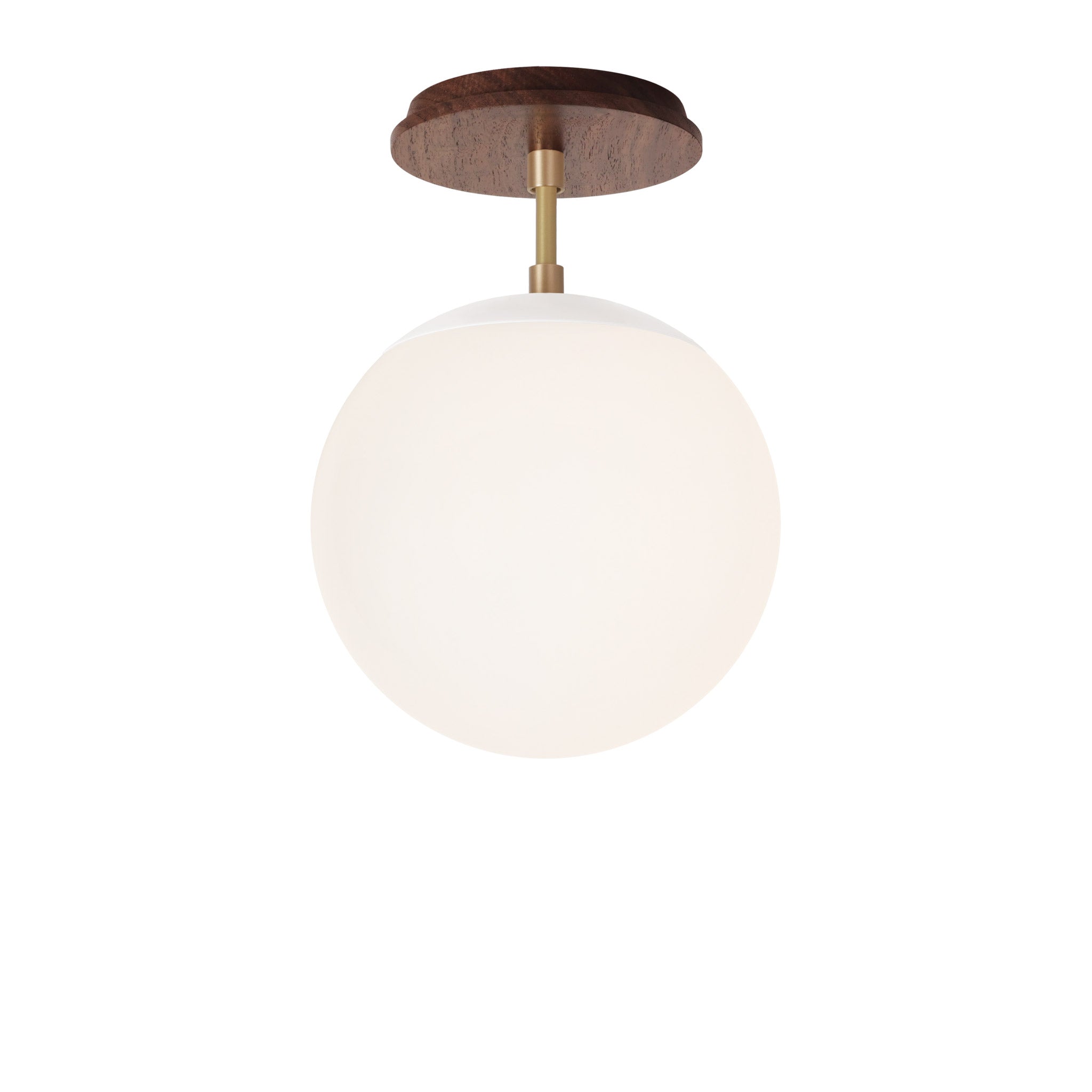 Alto Surface 8" shown in White with Brass and a Walnut Wood Canopy