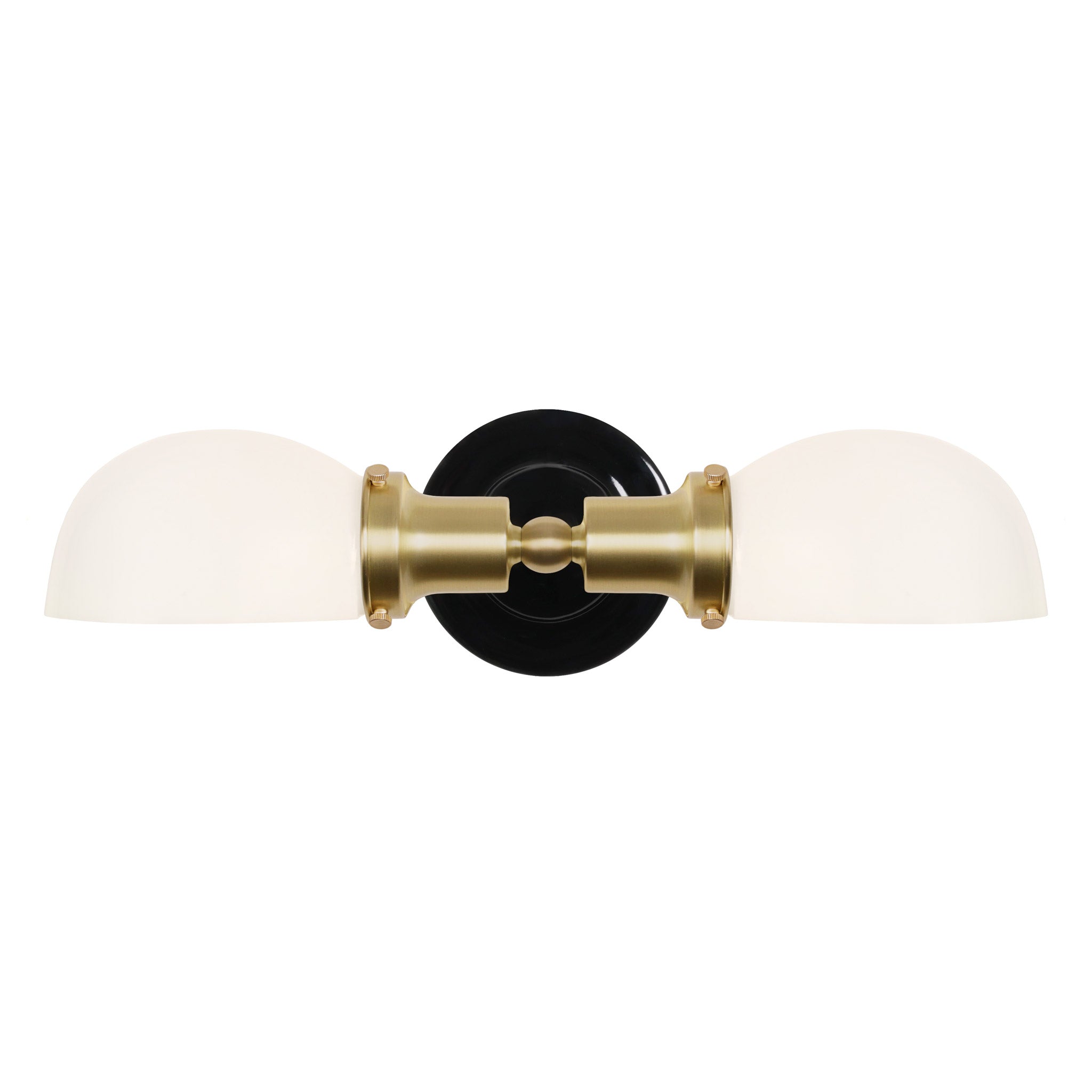 Archie Double shown in Brass with a Gloss Black Ceramic Canopy