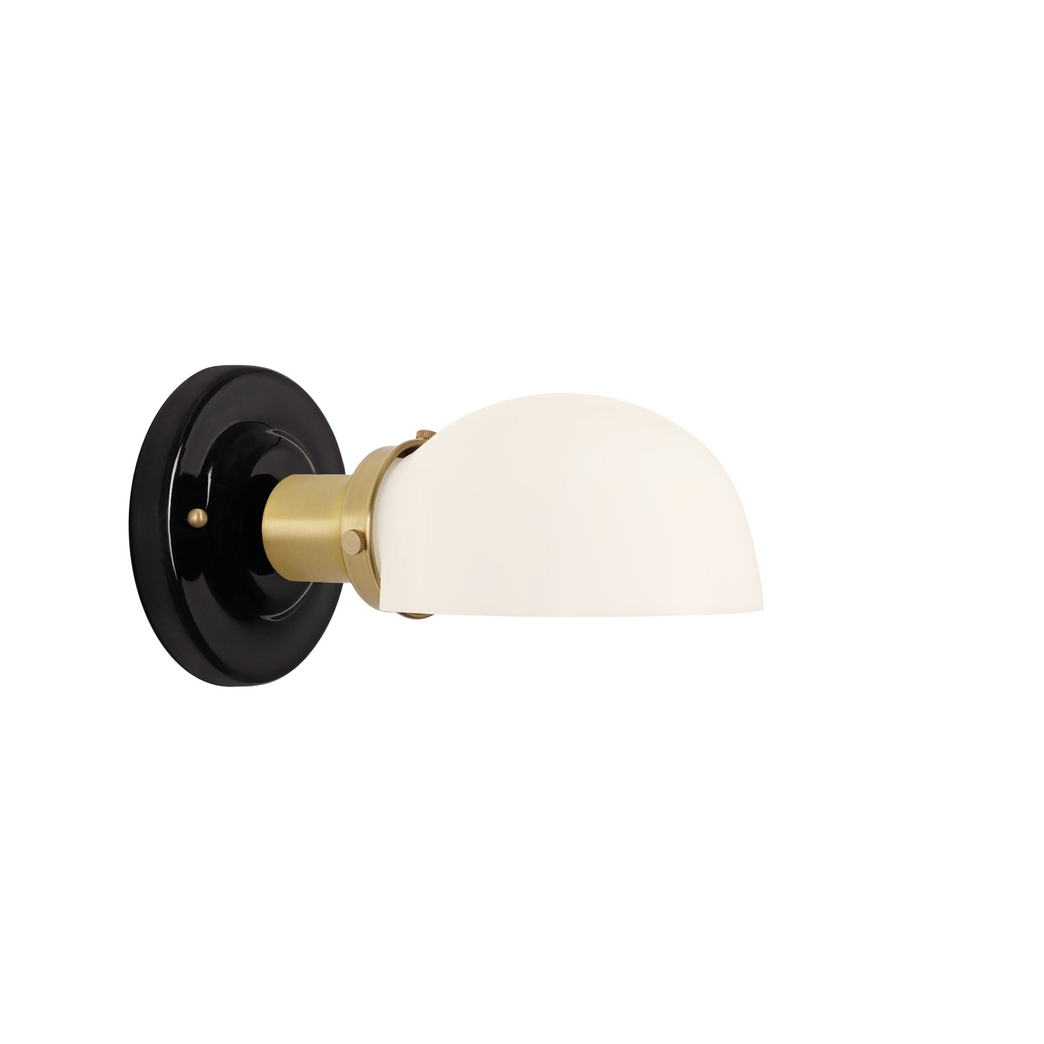 Archie Single shown in Brass with a Gloss Black Ceramic Canopy