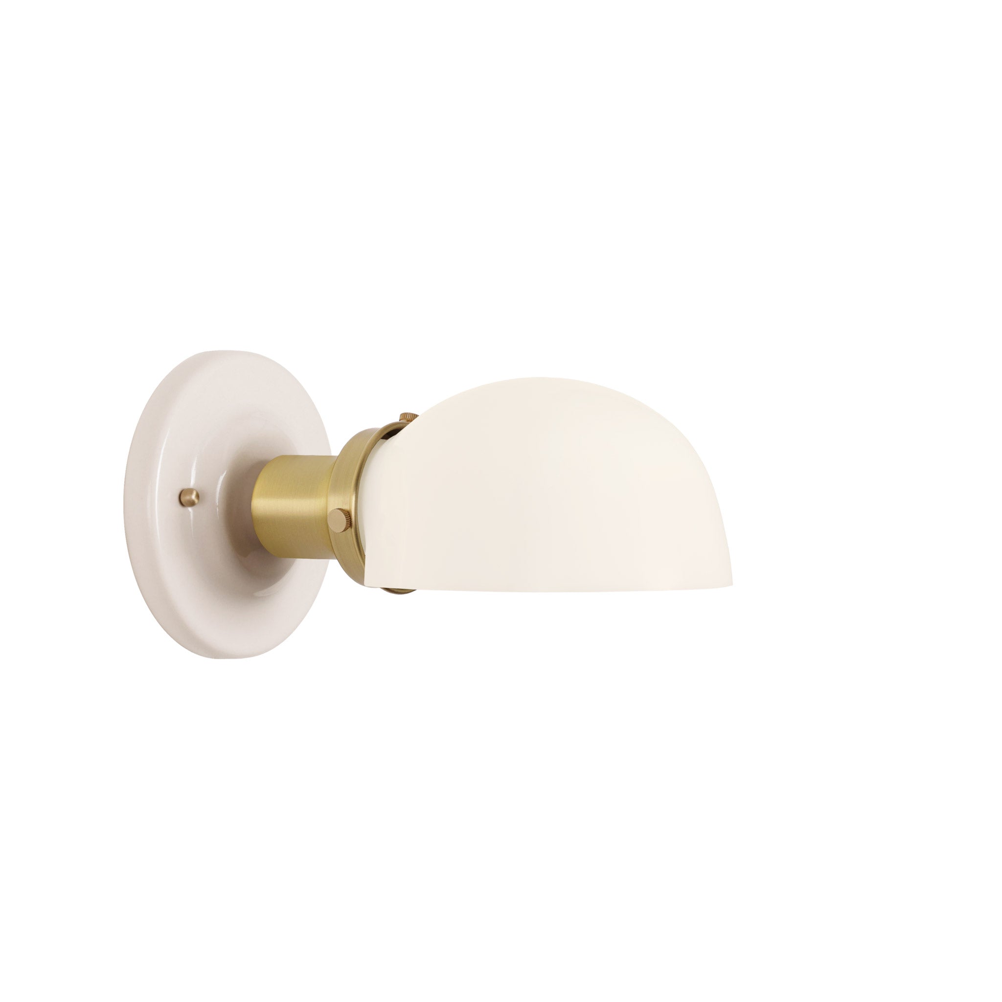 Archie Single shown in Brass with a Gloss White Ceramic Canopy