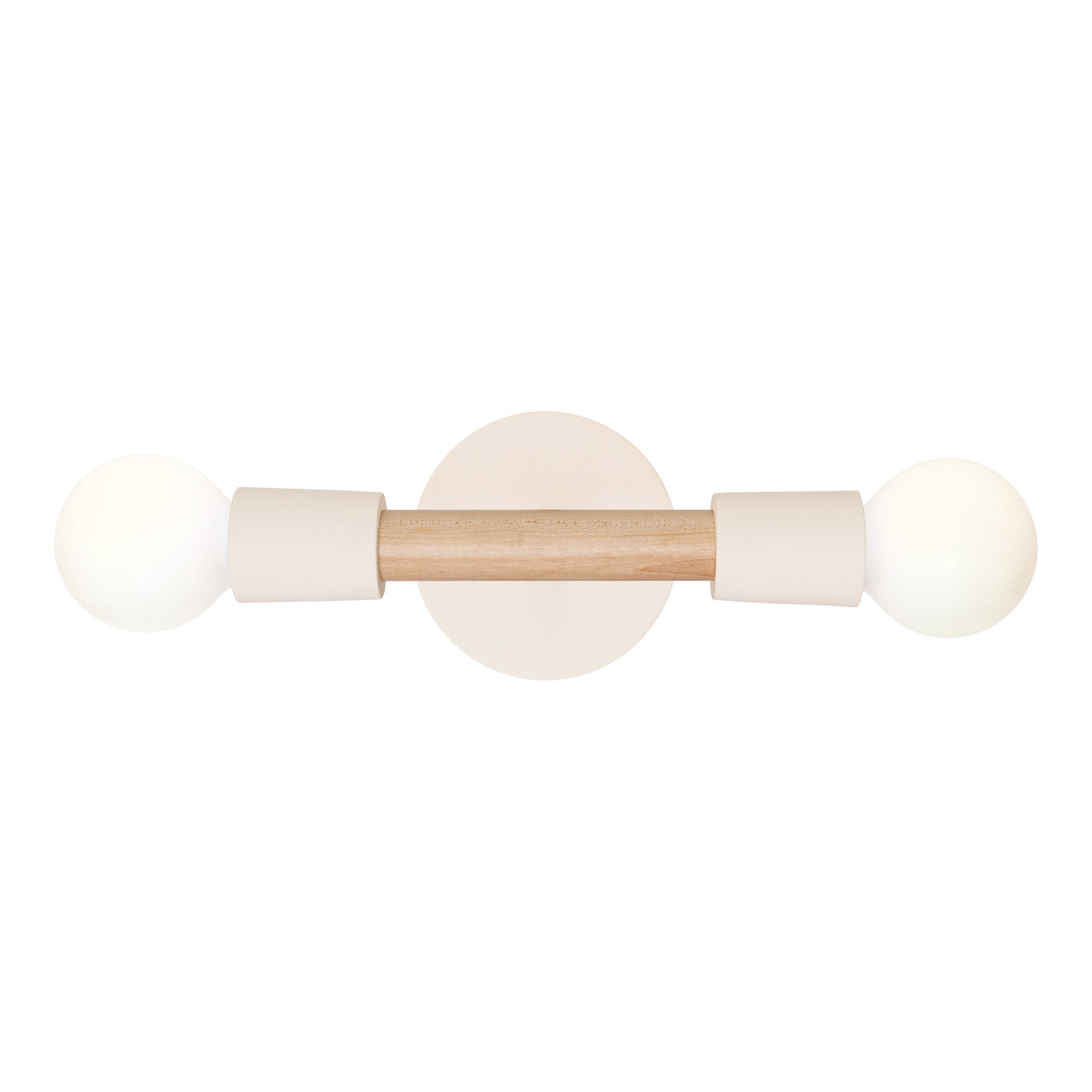Bailey Sconce shown in Maple with a Bone Ceramic Canopy
