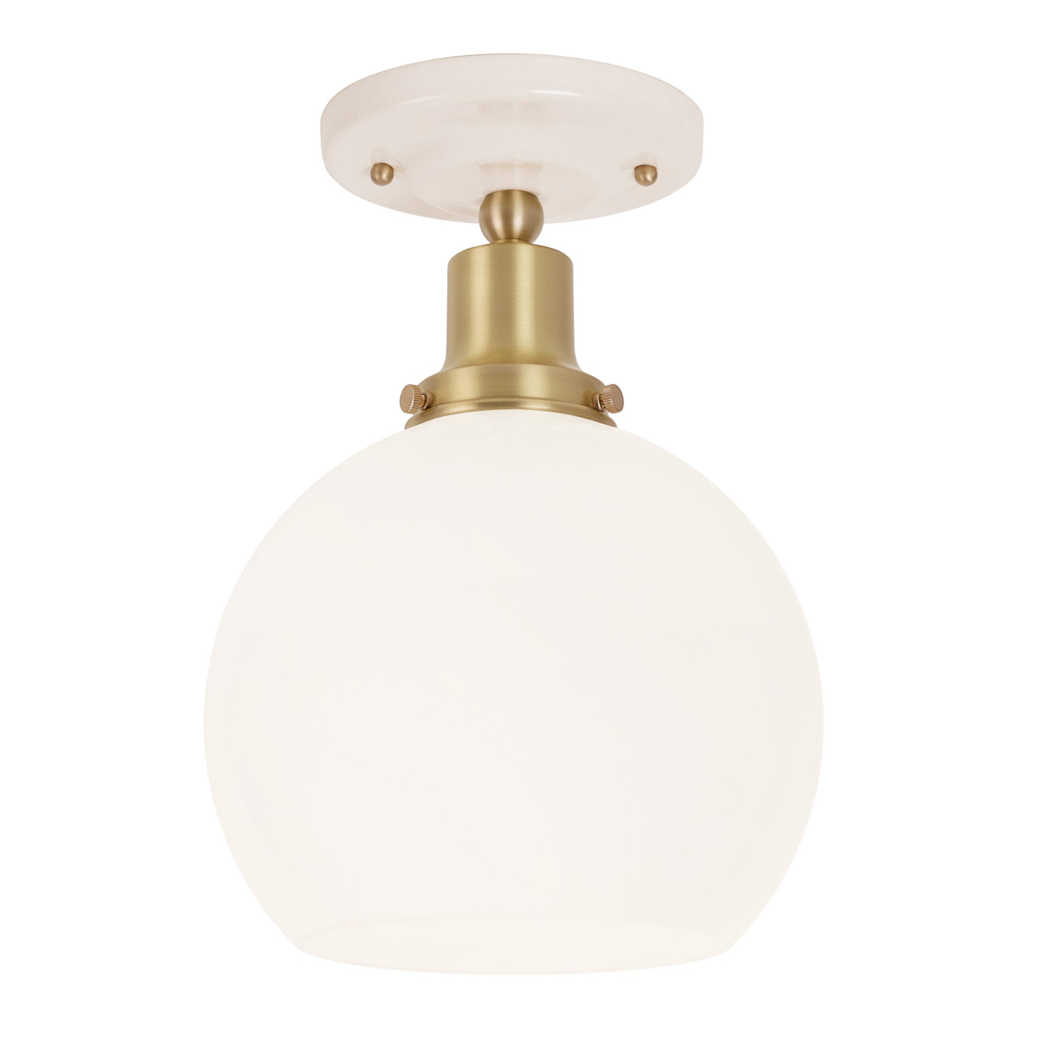 Beatrix Surface shown in Brass with a Gloss White Ceramic Canopy