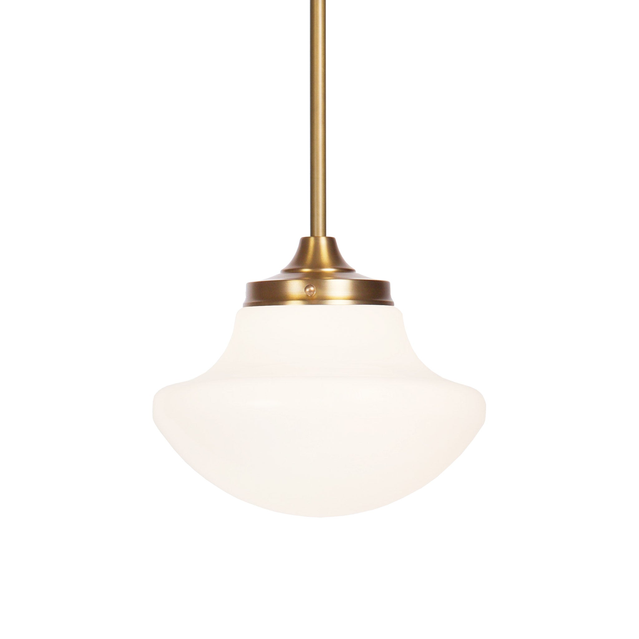 Close up of Bijou Pendant 10" Tulip shown in Heirloom Brass