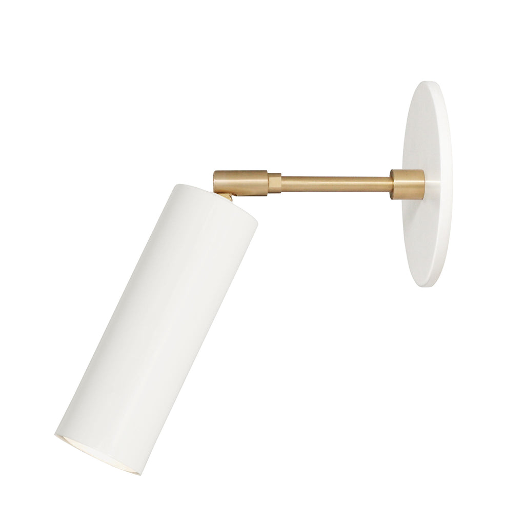 Fjord Spot with 3" arm shown in White with Brass.