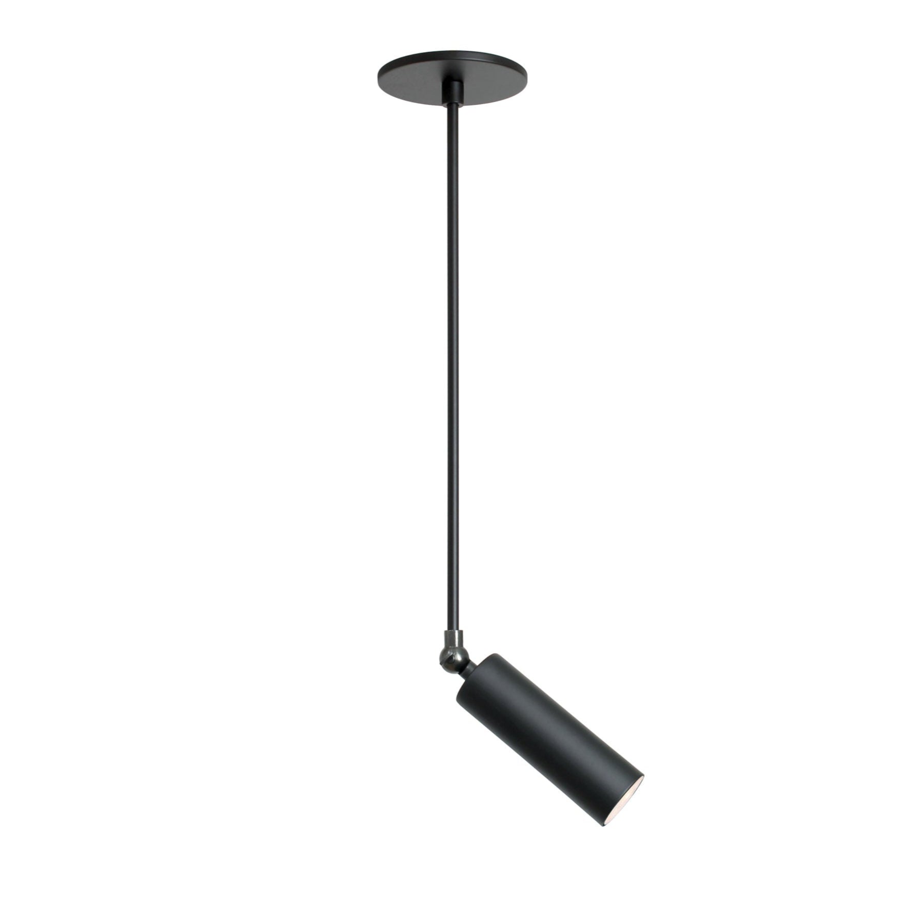 Fjord Spot Pendant shown in Matte Black with Recessed + LED Bulb Socket Placement