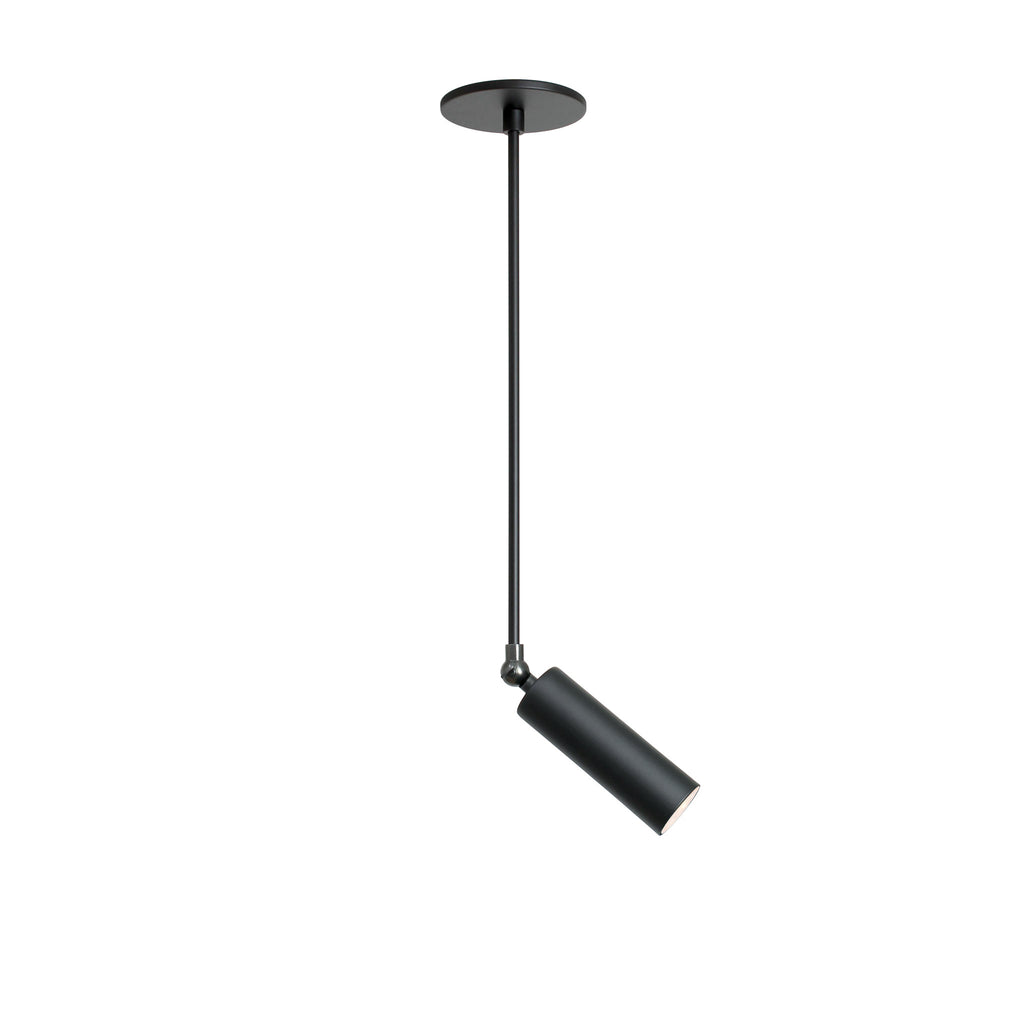 Fjord Spot Pendant shown in Matte Black with Recessed + LED Bulb Socket Placement.