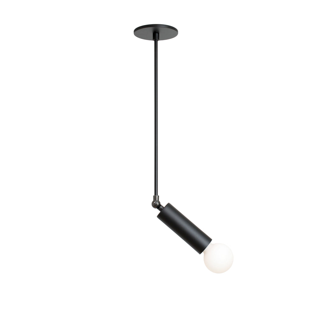 Fjord Spot Pendant shown in Matte Black with Standard Socket Placement. 