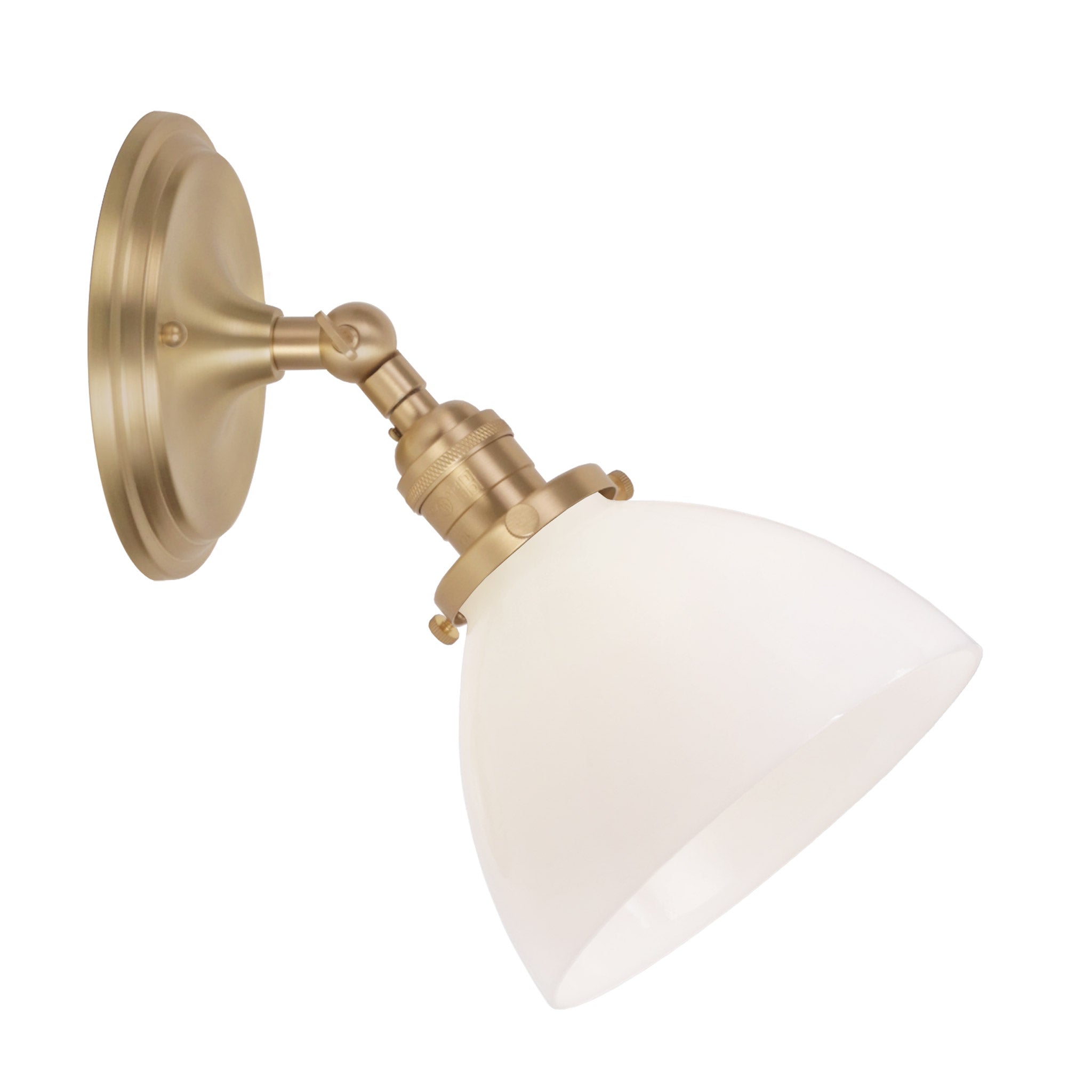 Grace Flush Sconce shown in Brass with an Opal Glass shade