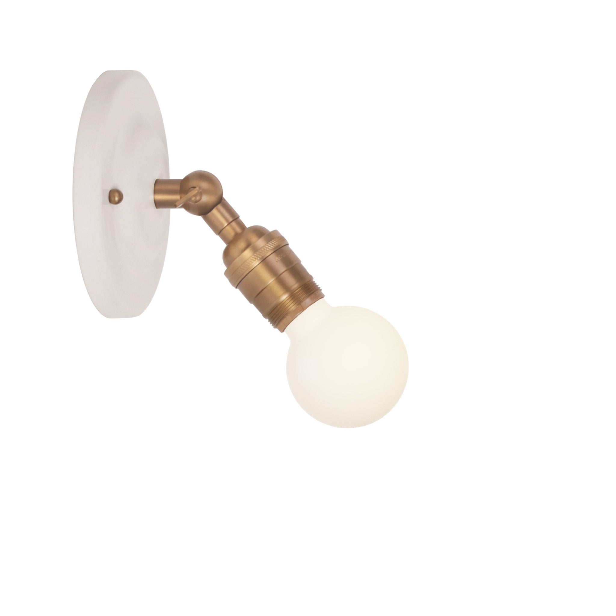 Grace Flush Sconce shown in Heirloom Brass with a Gloss Black Ceramic canopy and no shade