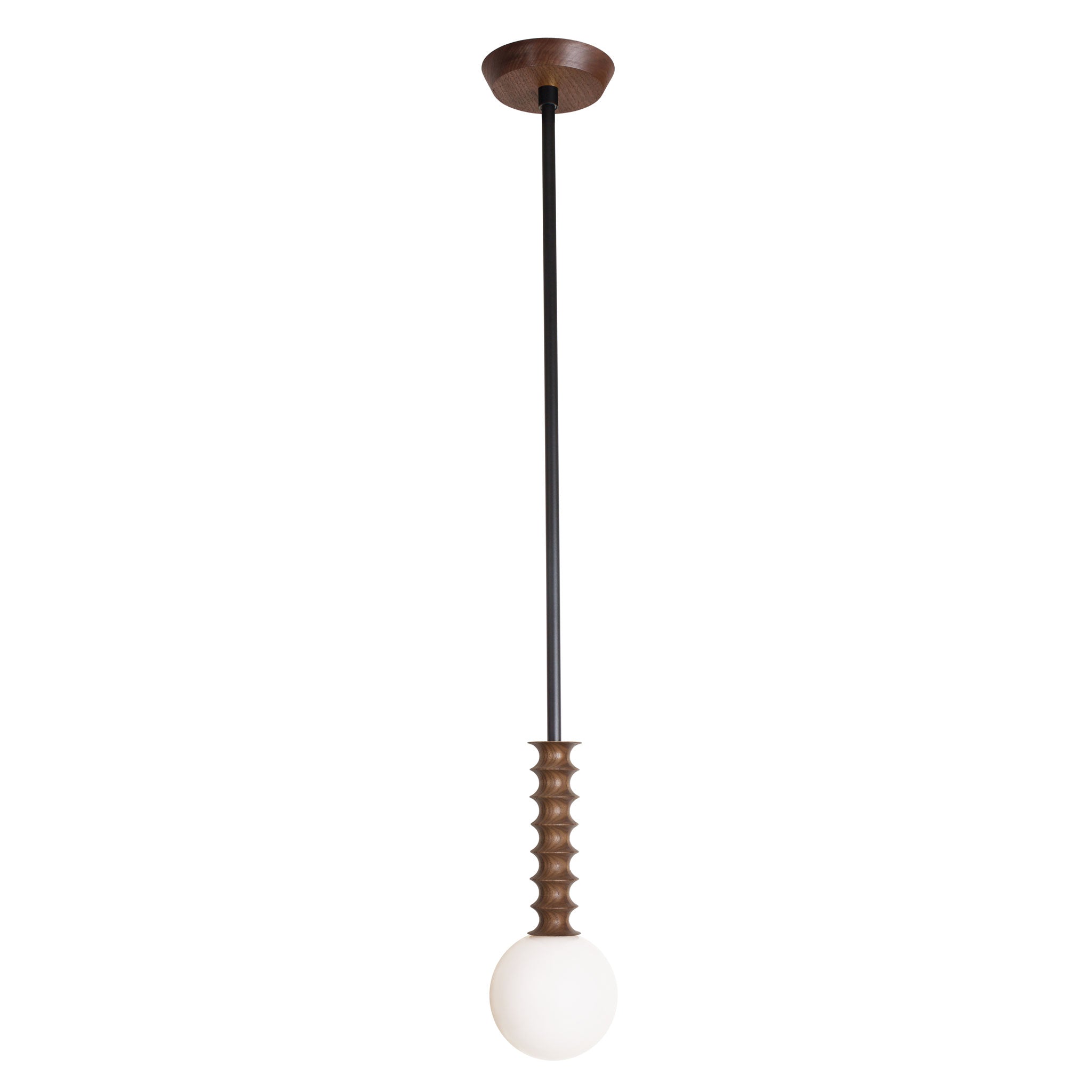 Joslyn Pendant shown in Walnut with Matte Black