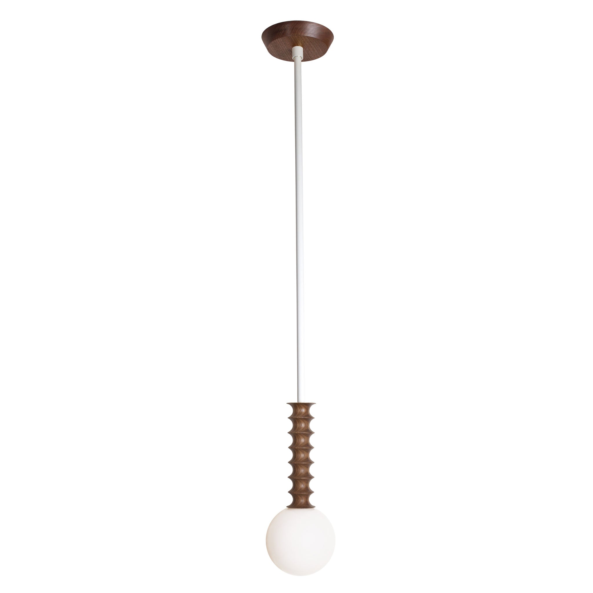 Joslyn Pendant shown in Walnut with White