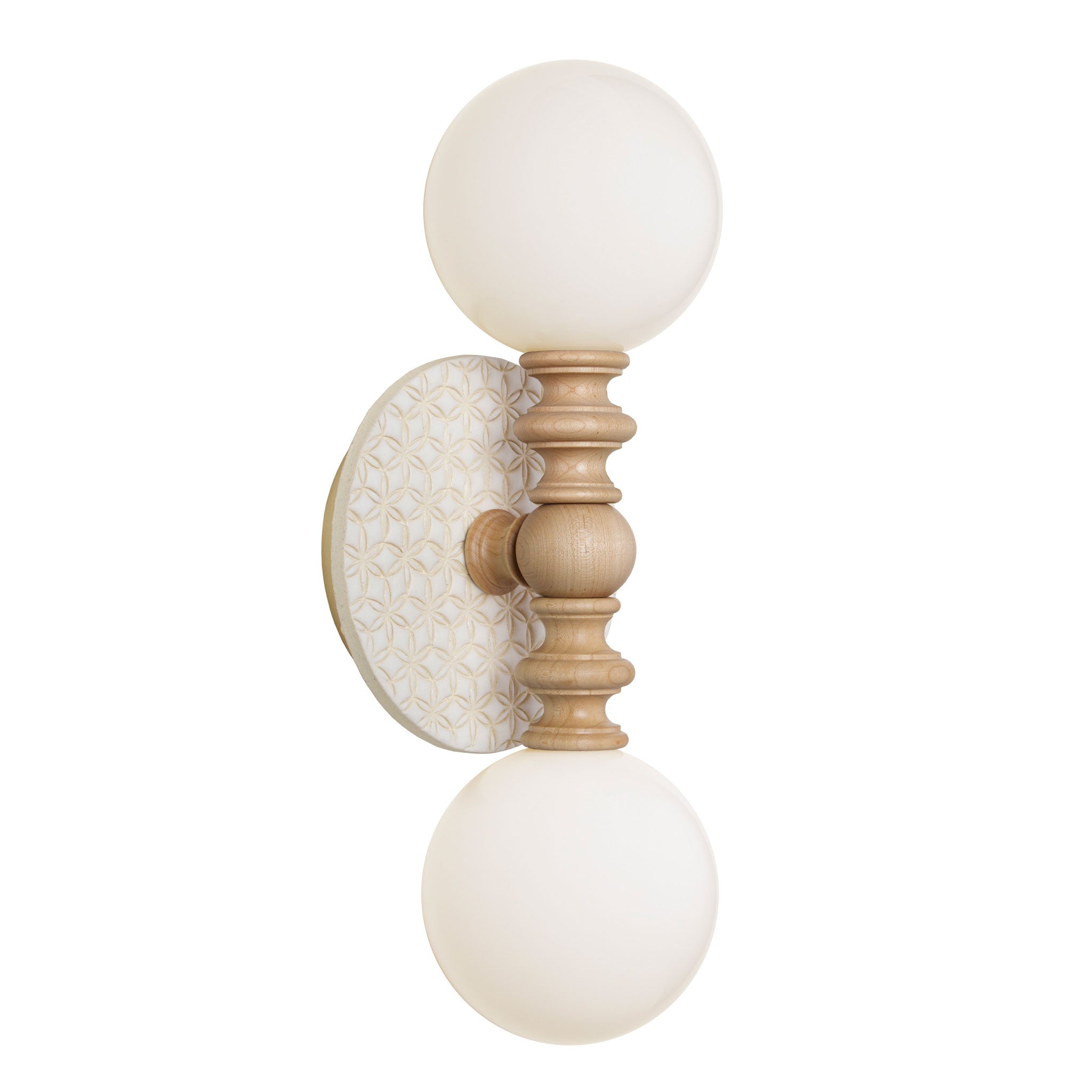 Lucy shown with Natural White and Cream Quilted ceramic canopy