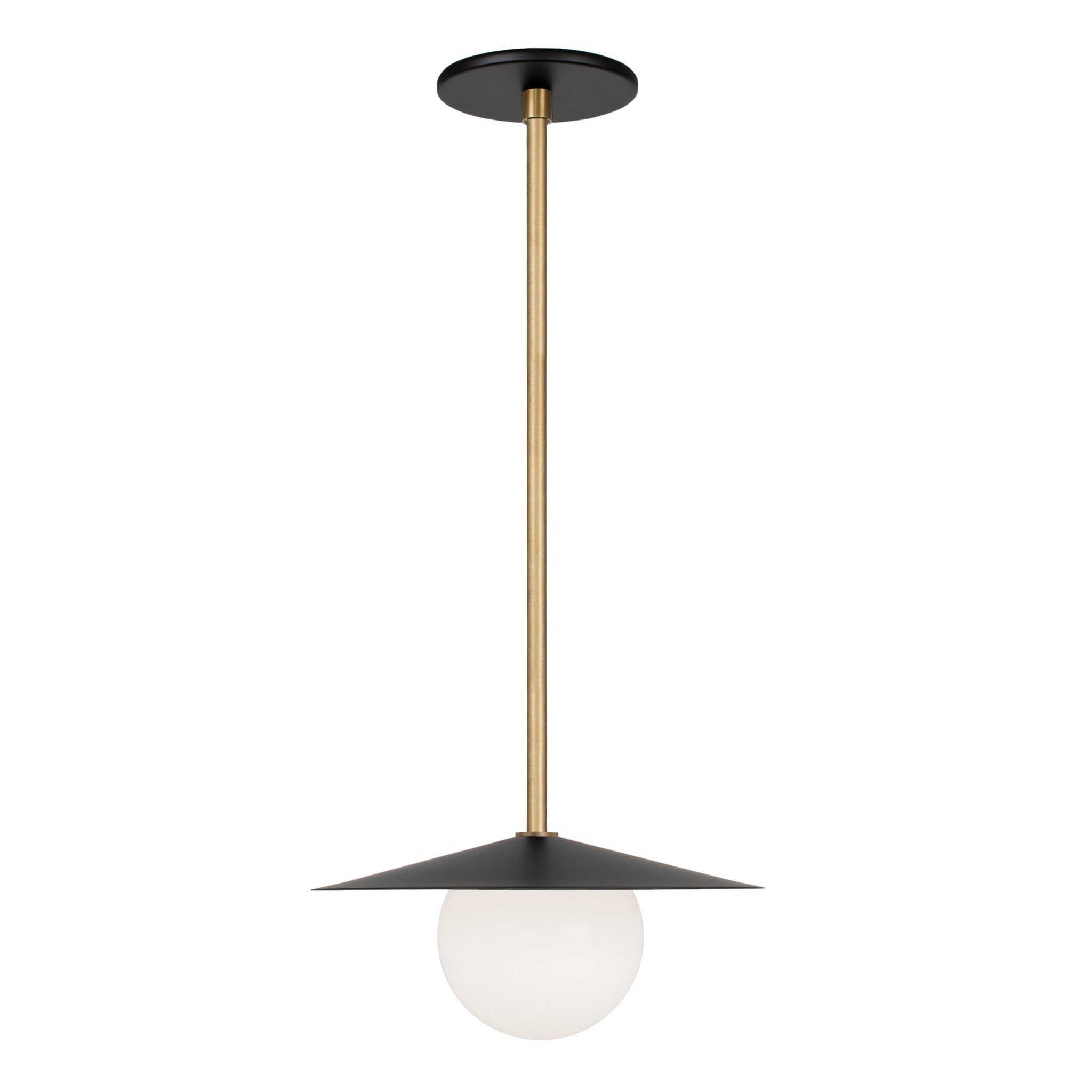 Marie Pendant shown in Matte Black with Heirloom Brass