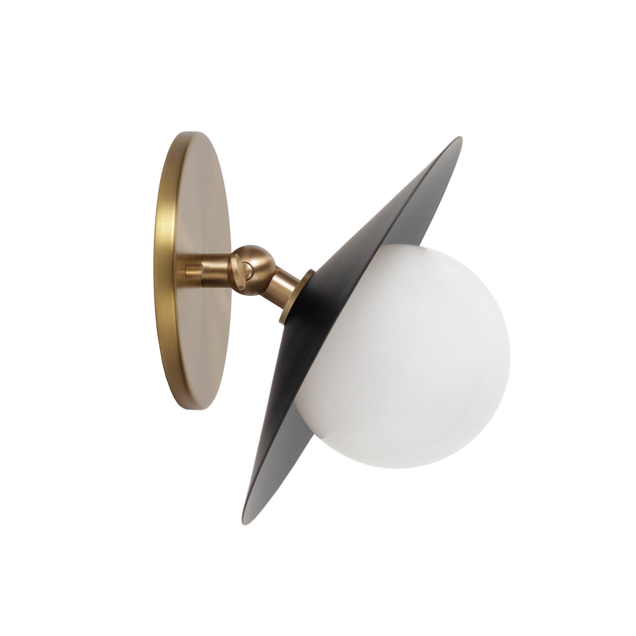 Marie Petite Flush Sconce shown in Matte Black with Heirloom Brass
