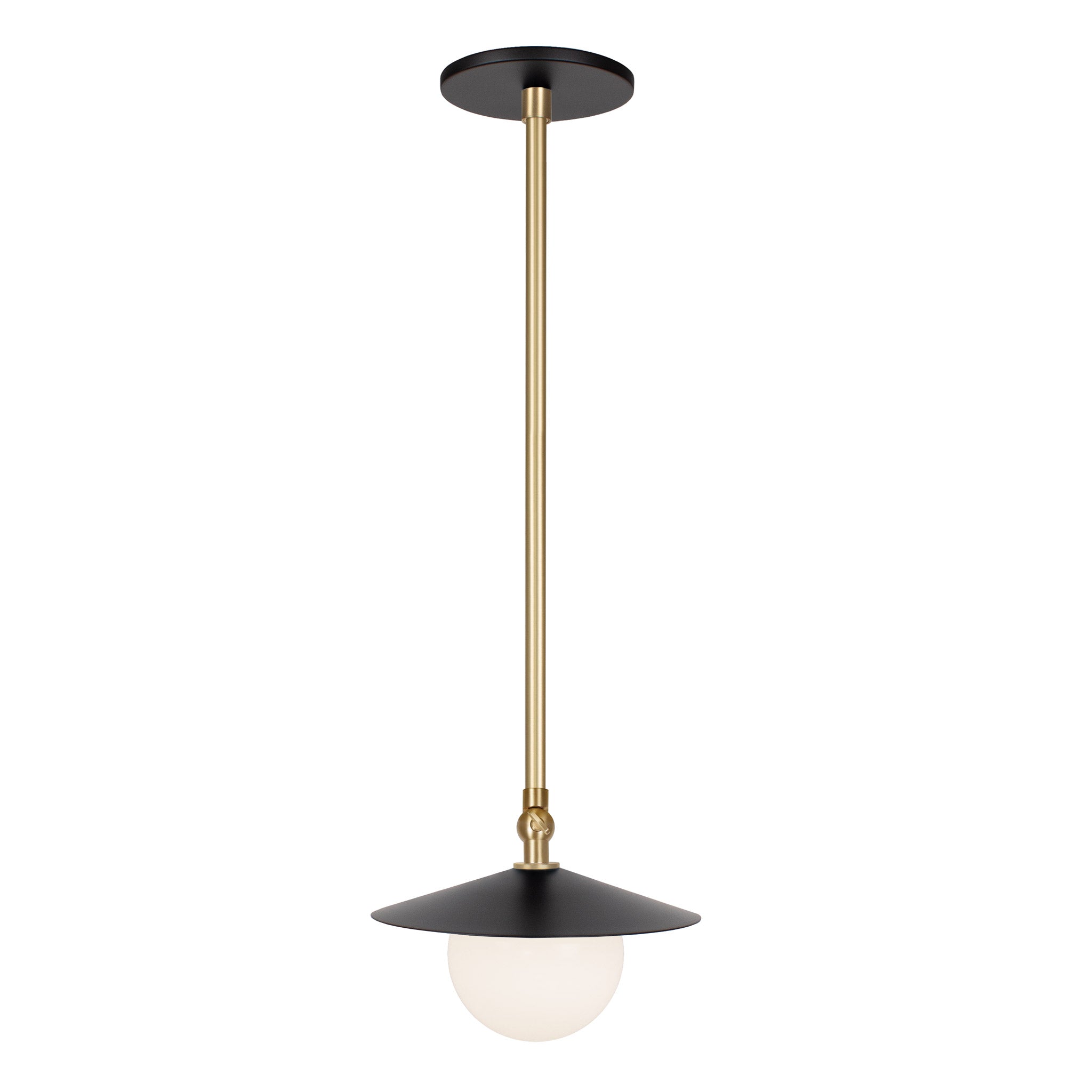 Marie Petite Pendant shown in Matte Black with Brass