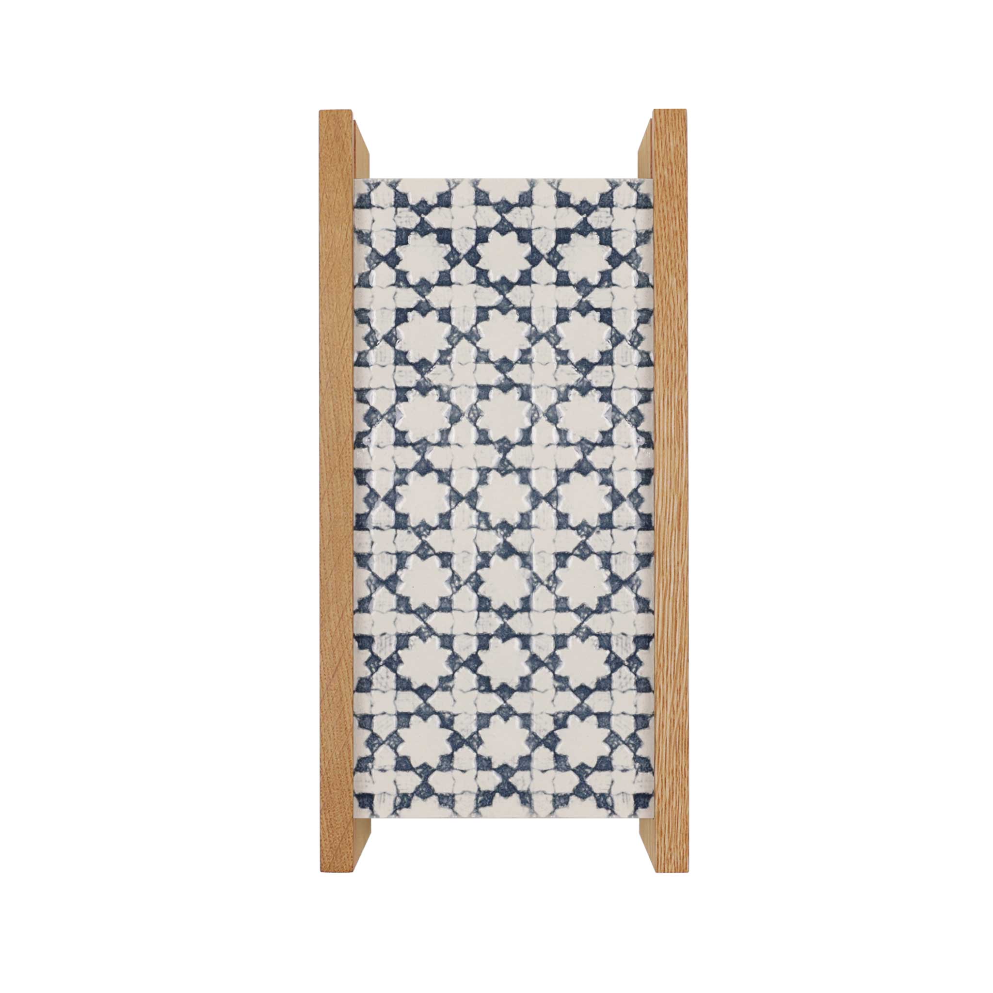 McKenzie Sconce shown in Oak with an Indigo Blue Ceramic Finish