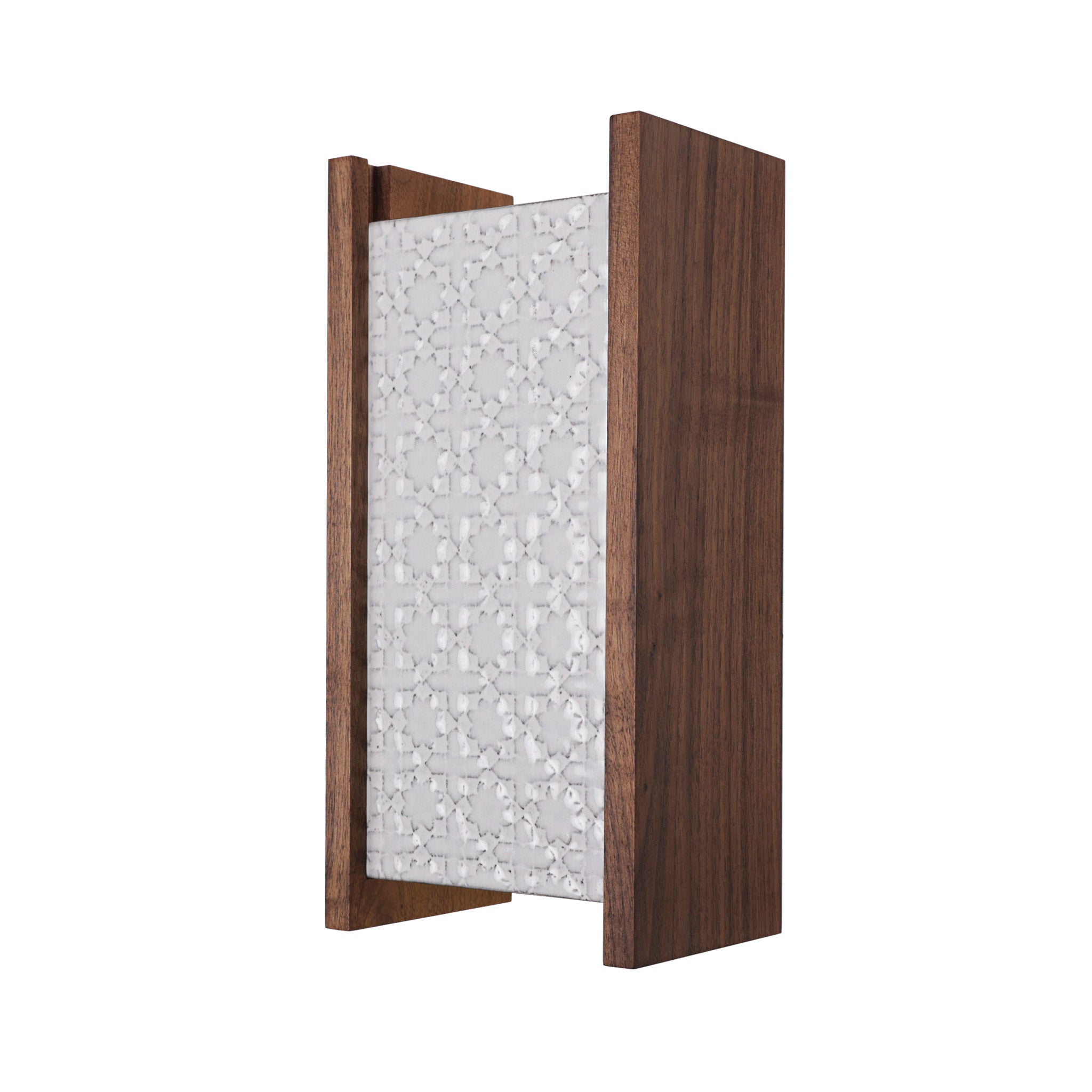 McKenzie Sconce shown in Walnut with a Brownstone White Ceramic Finish