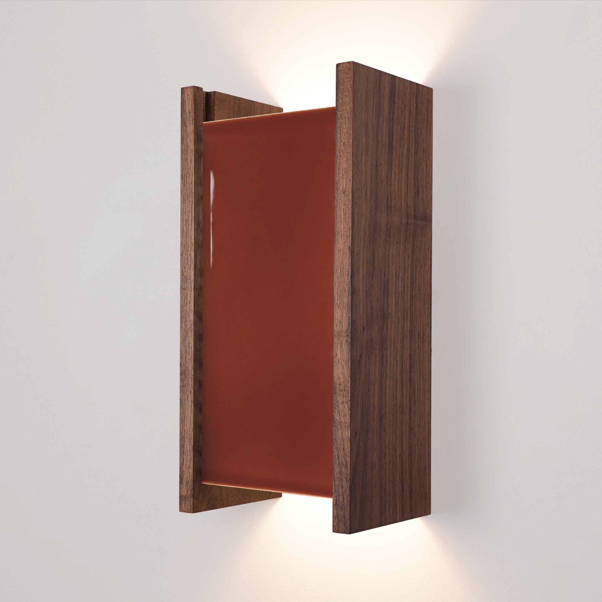 McKenzie Sconce shown in Walnut with a Cinnamon Ceramic Finish