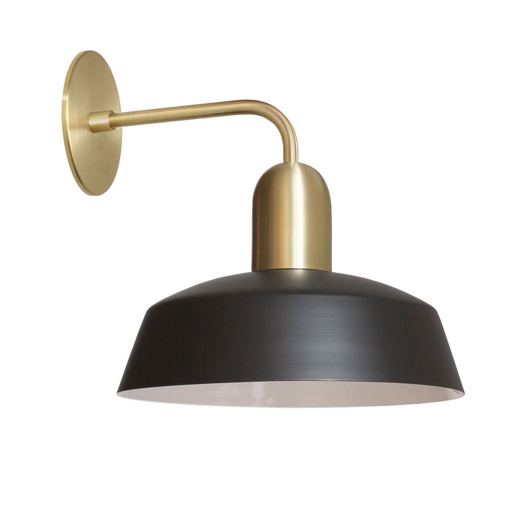 Meadowlark 11" Luxe Sconce shown in Matte Black with Brass.