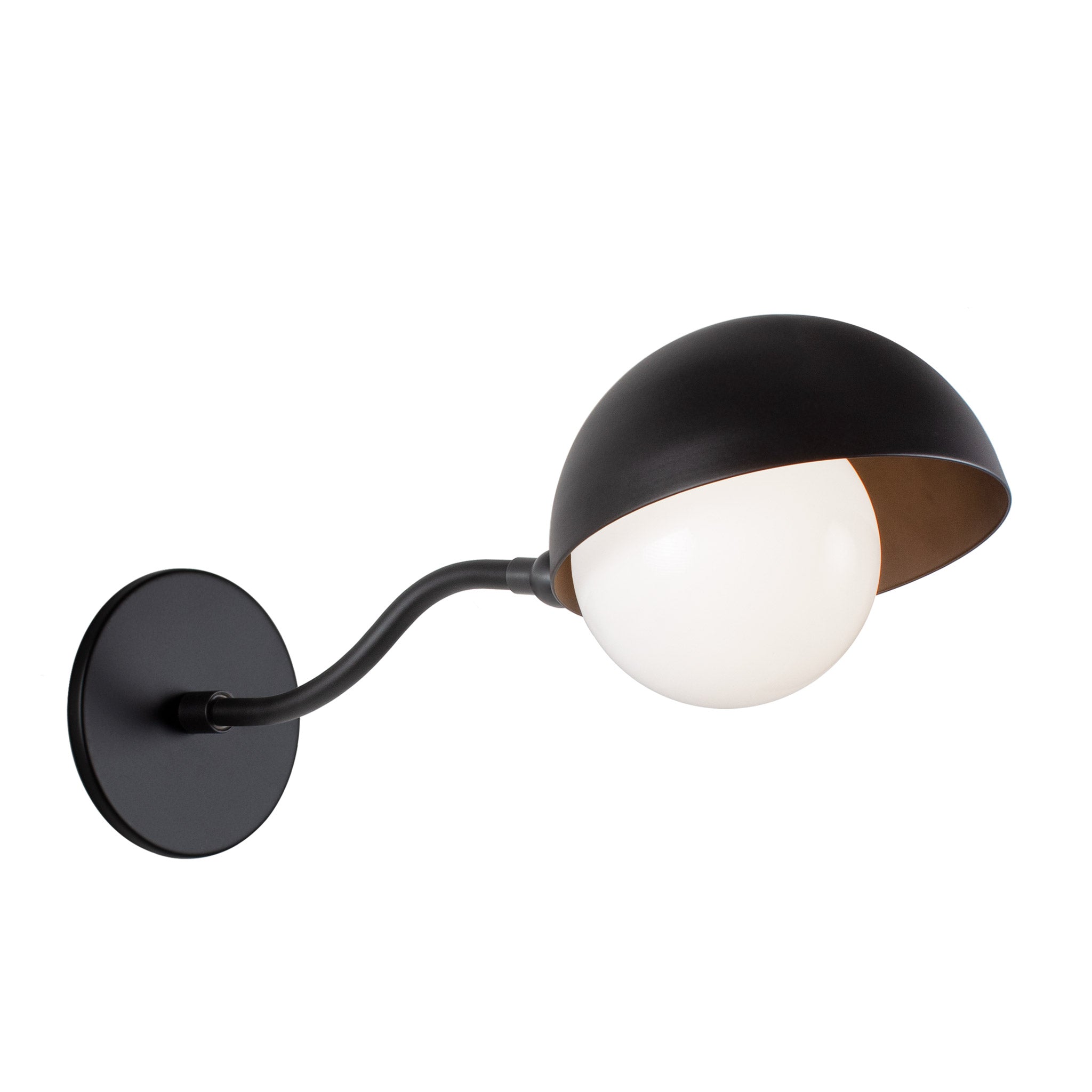 Noor Curve Sconce shown in Matte Black