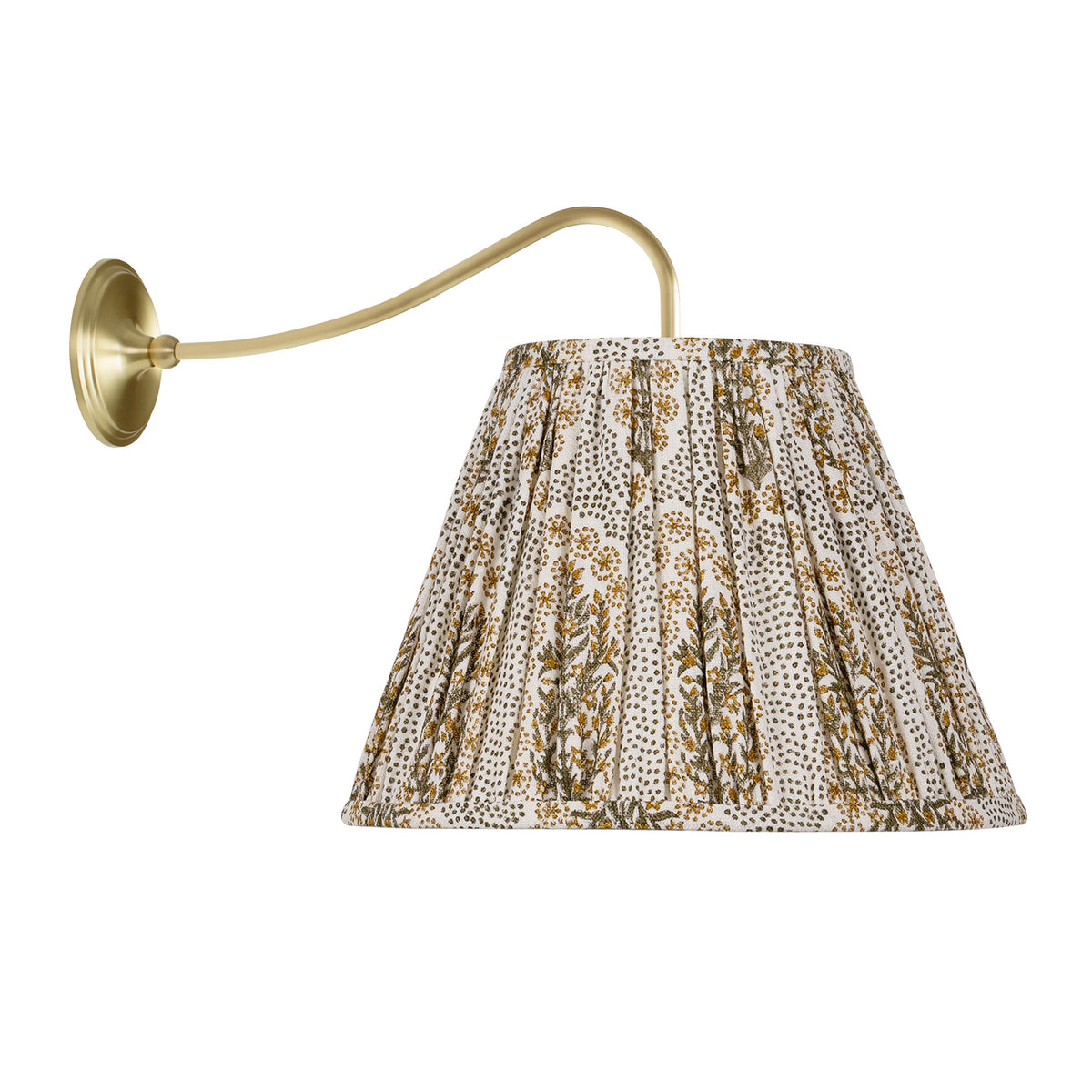 Oxford Grand Sconce shown in Brass with a Winfleur Mustard Shade