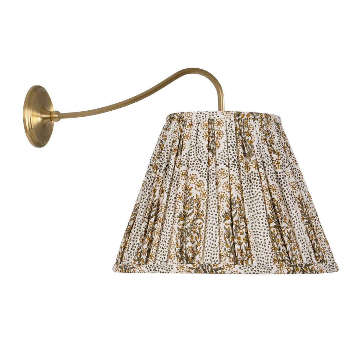 Oxford Grand Sconce shown in Heirloom Brass with a Winfleur Mustard Shade