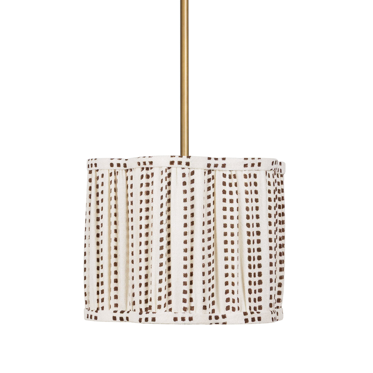 Oxford Pendant shown in Heirloom Brass with an Aspen Coco Scallop 10" Shade