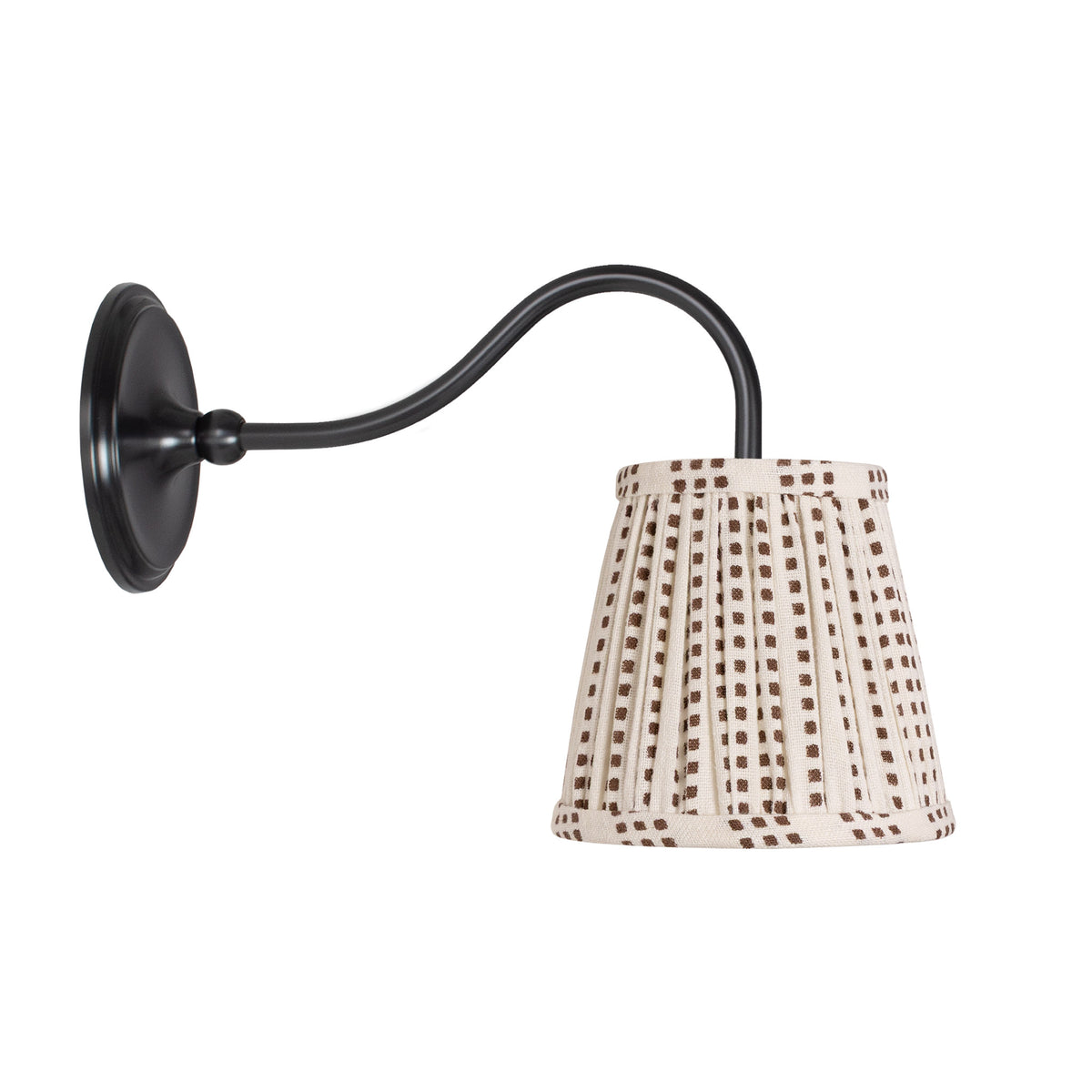 Oxford Petite Sconce shown in Graphite Patina with an Aspen Coco Shade