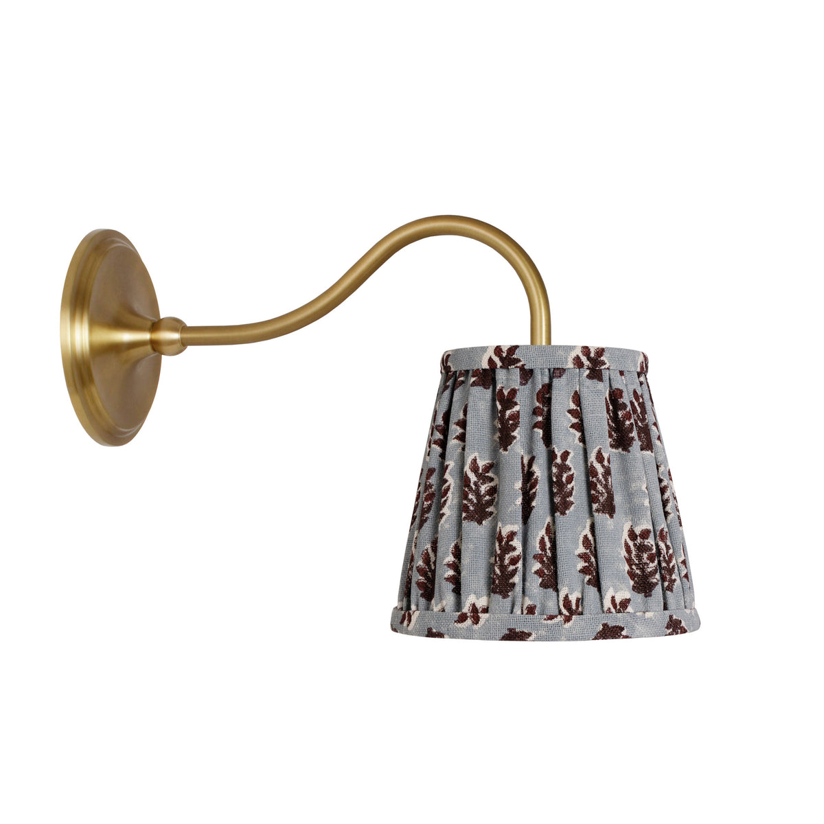 Oxford Petite Sconce shown in Heirloom Brass with a Trulli Auburn Shade