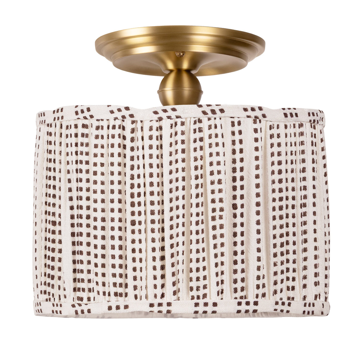 Oxford Surface shown in Heirloom Brass with an Aspen Coco Scallop 14" Shade