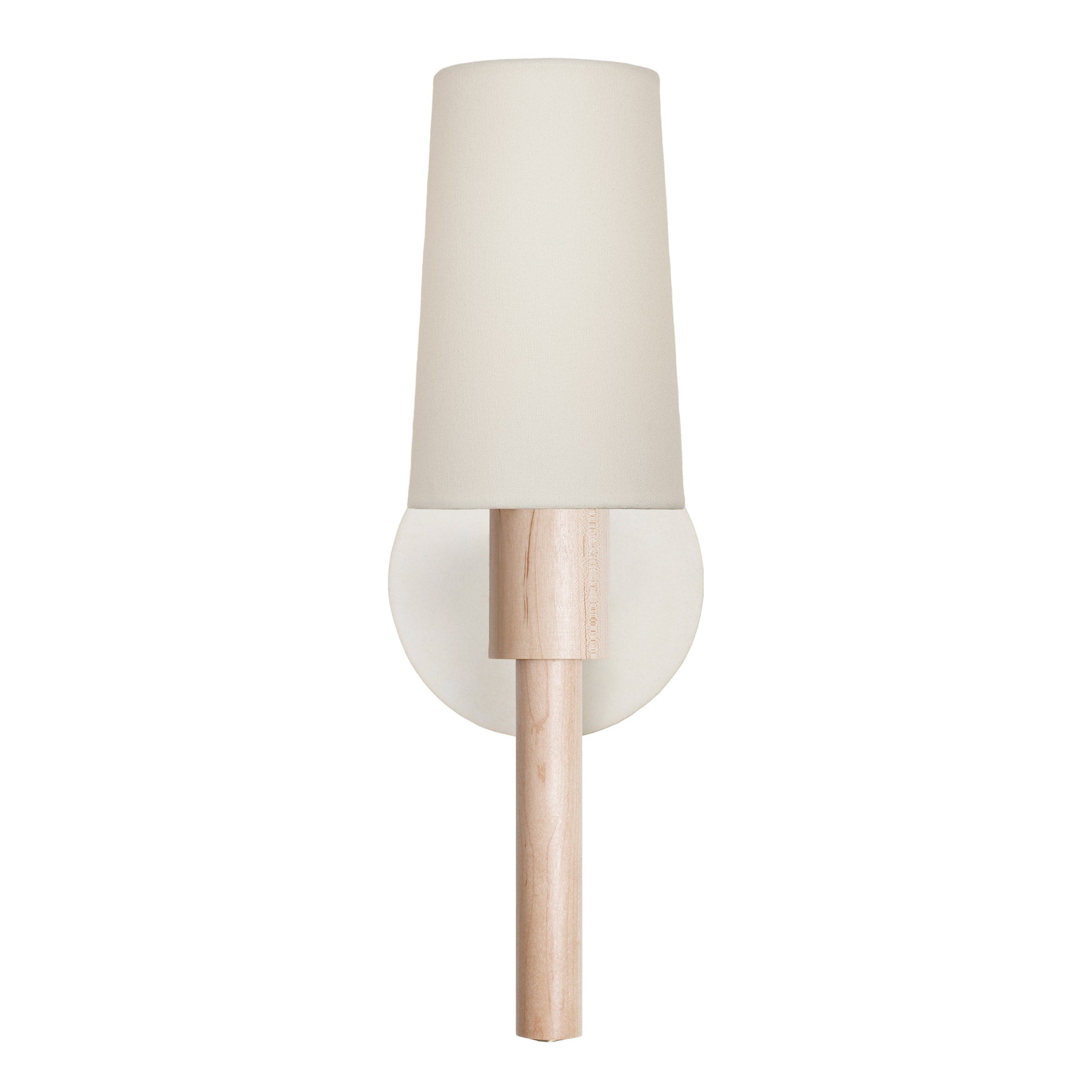 Parker Linen shown in Maple with a Natural White Glaze Ceramic