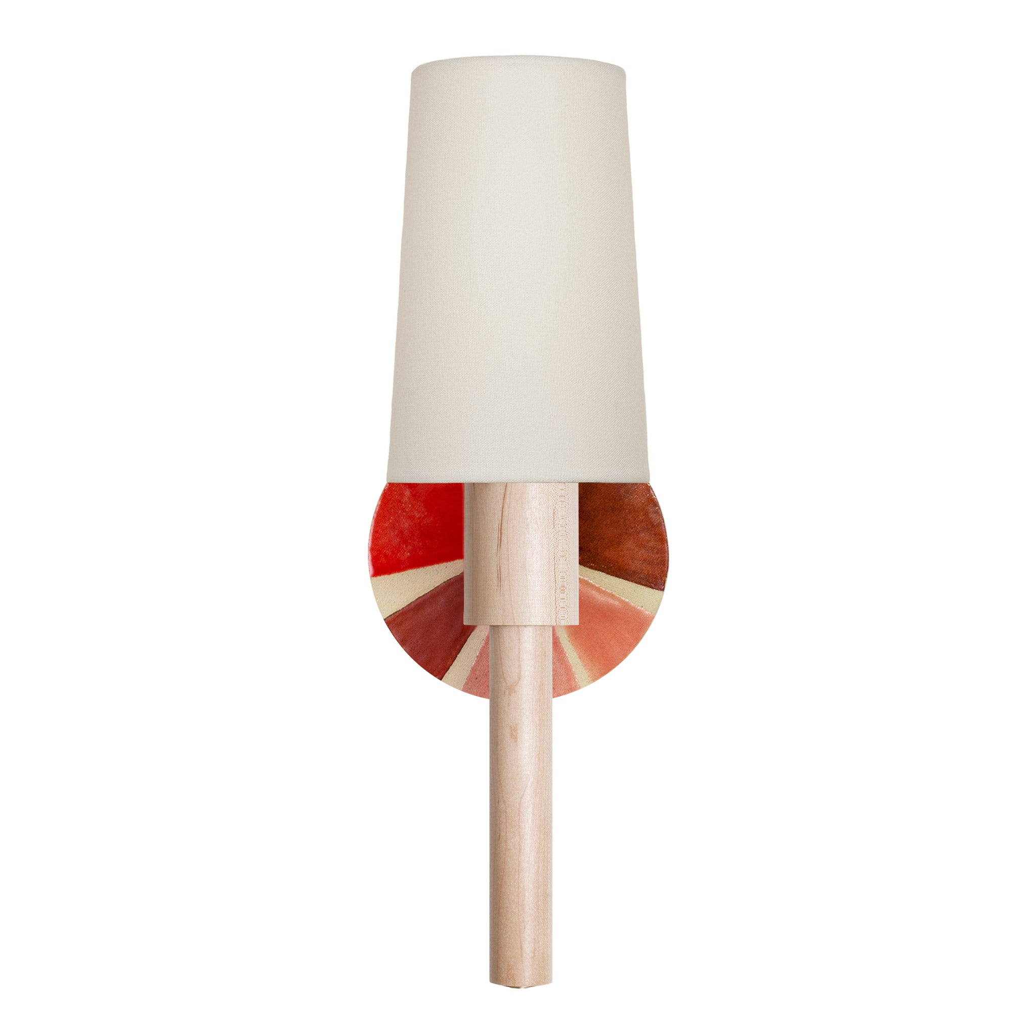 Parker Linen shown in Maple with a Pink and Cream Sun Ray Ceramic