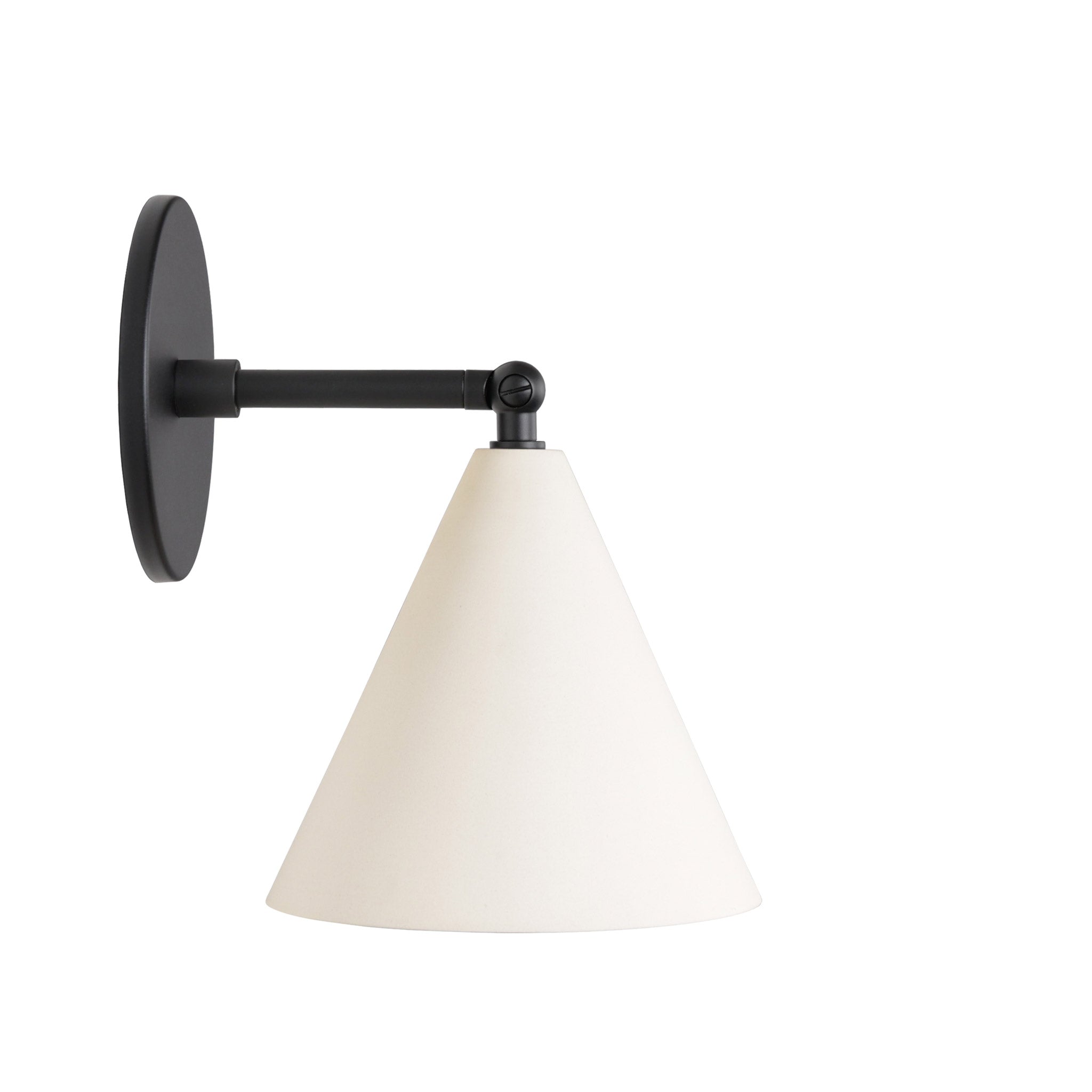 Petra Ceramic Sconce shown in Matte Black with a 3" rod